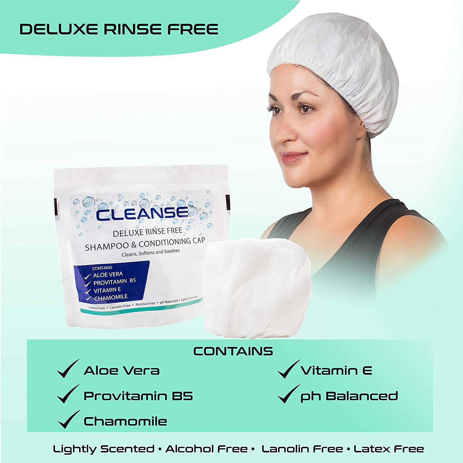 Deluxe Rinse Free Shampoo and Conditioning Cap 5 Pack Waterless Shampoo