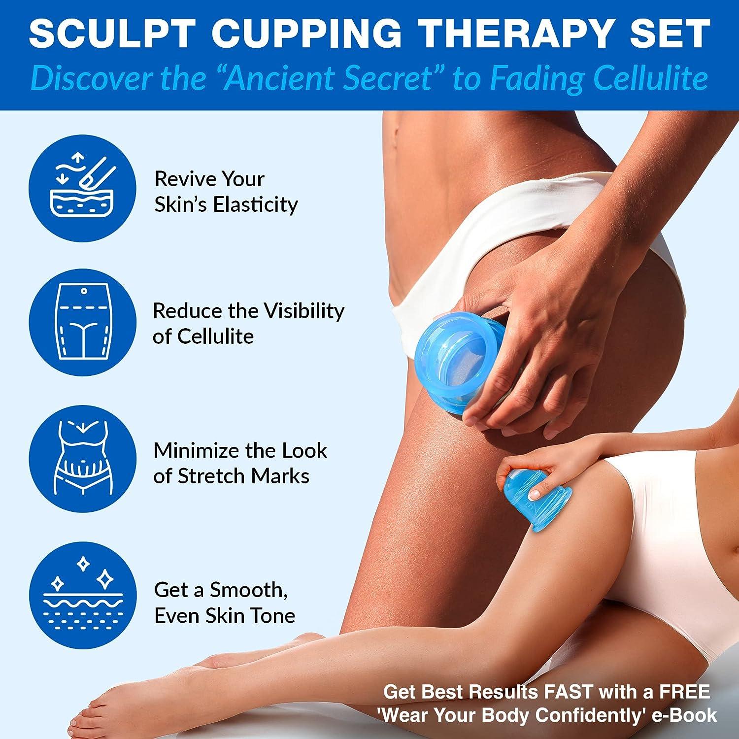 LURE Essentials Sculpt Cupping Set for Cellulite Lymphatic Drainage Anti Cellulite  Cup and Cellulite Massager 3 Count (Pack of 1)