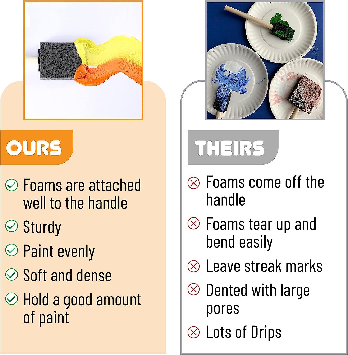 16pcs Foam Paint Brushes, Sponge Brushes, Sponge Paint Brush, Foam Brushes,  Foam Brushes For Painting, Foam Brushes For Staining, Paint Sponges, Foam