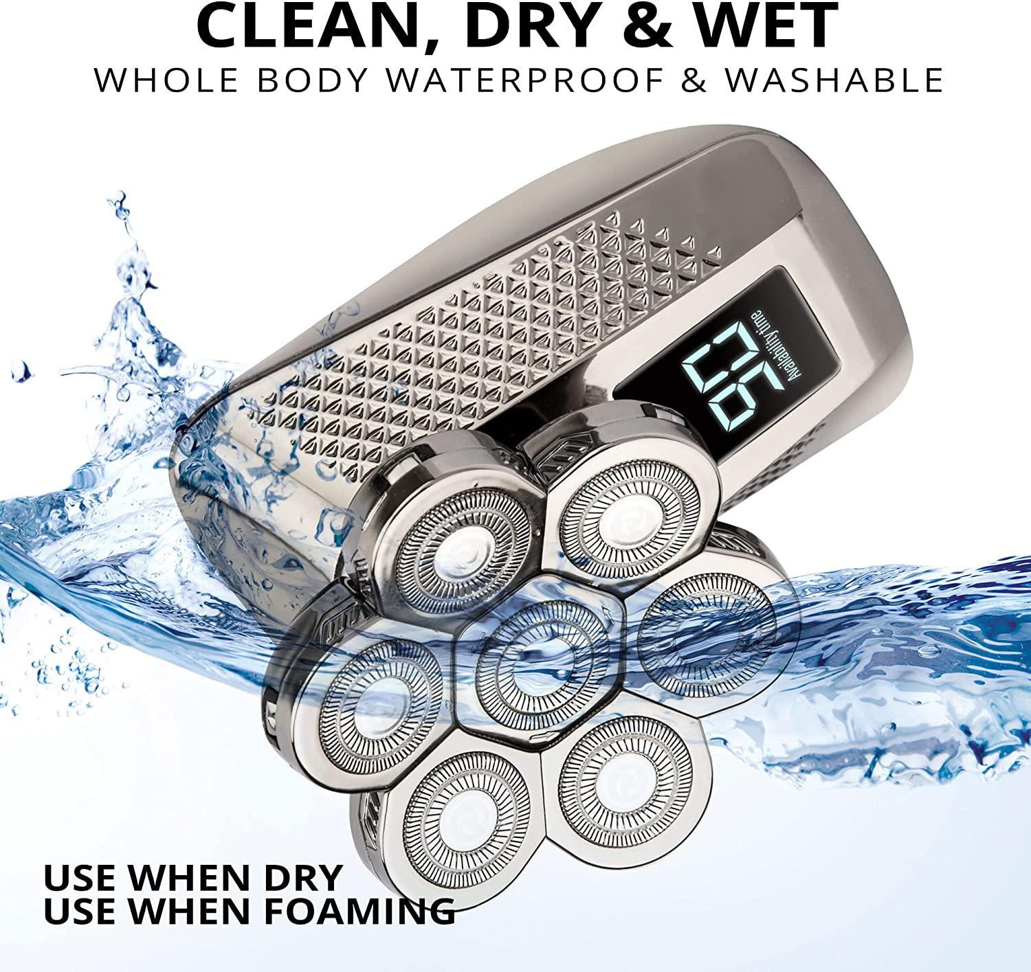 AW Men's 5in1 Electric Head Shaver Cordless, Ergonomic & AntiPinch