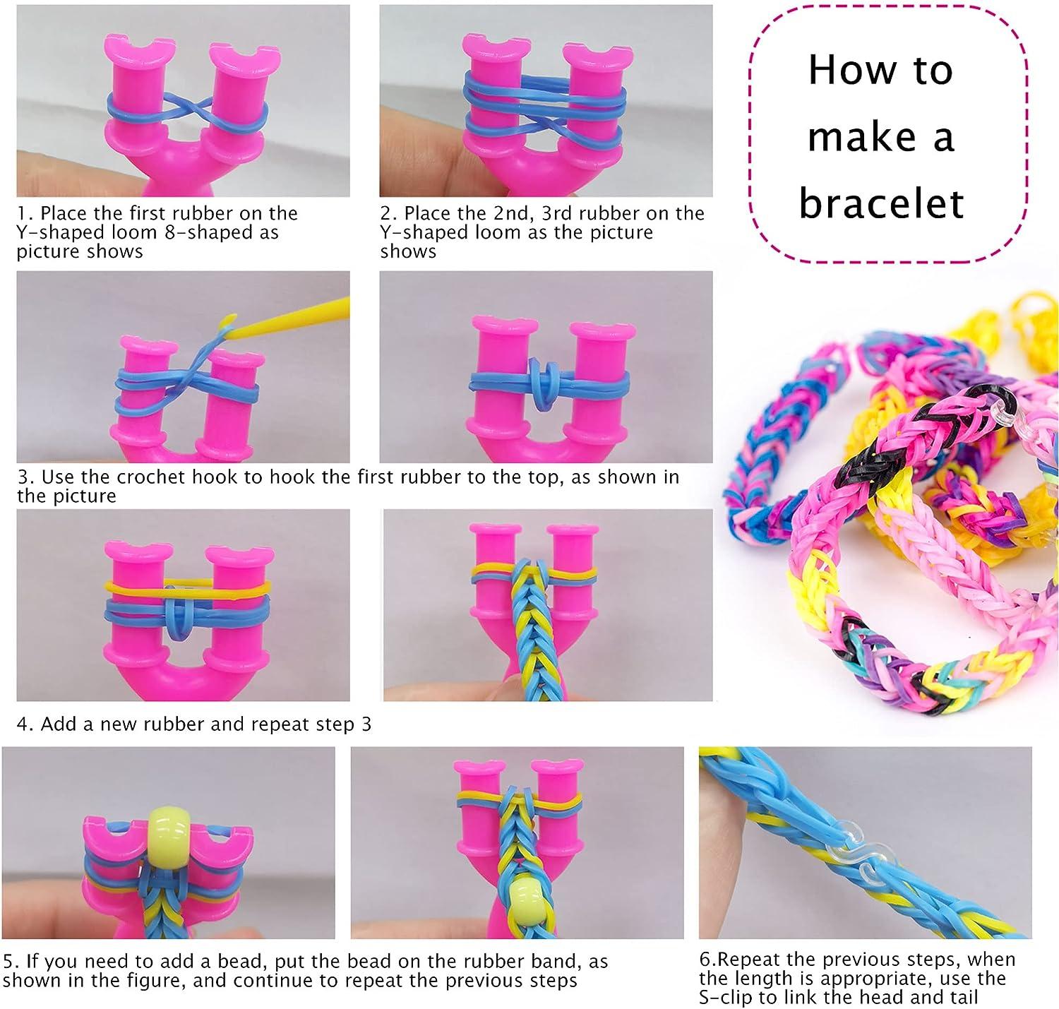 Colorful Silicone LOOM BANDS - 600 Bands & 25 S Clips! - Toys 4 U