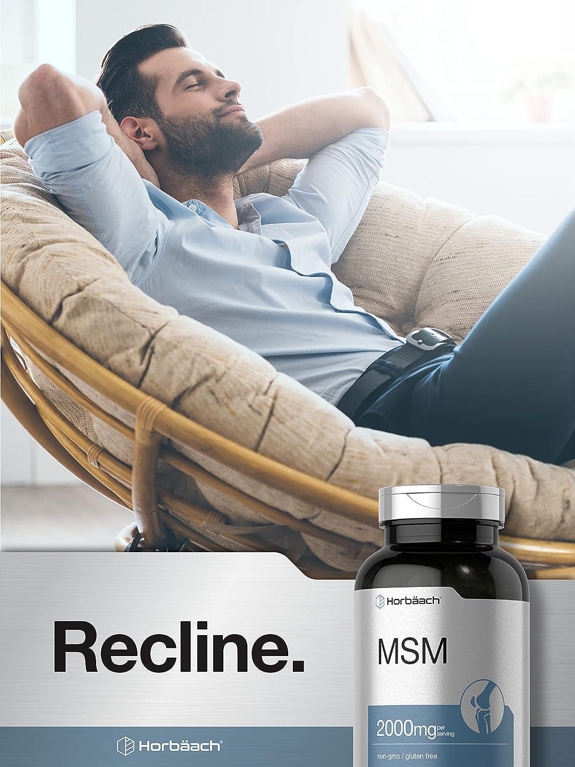 MSM Supplement Capsules 2000mg 250 Count NonGMO and Gluten Free