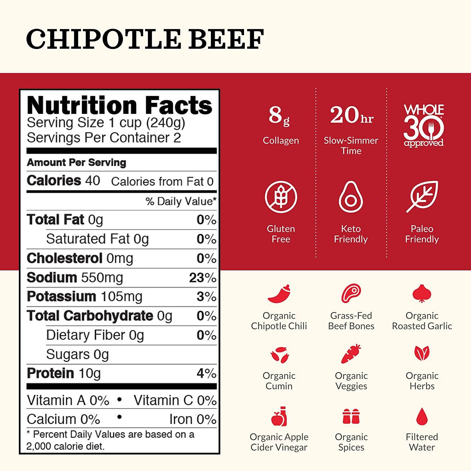 Kettle & Fire Chipotle Beef Bone Broth, 16.9 OZ 1.05 Pound (Pack of 1)