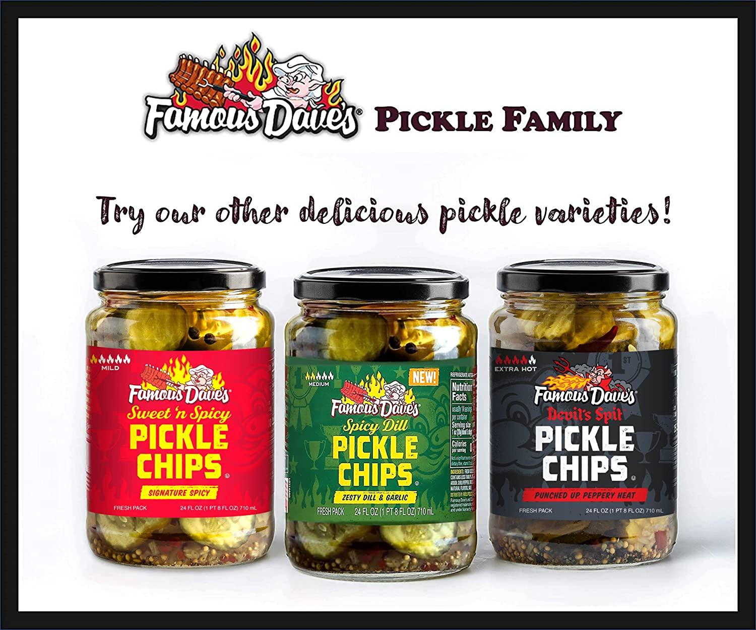 Famous Dave's Pickles Variety Pack (Set of 3) Spicy Dill & Garlic