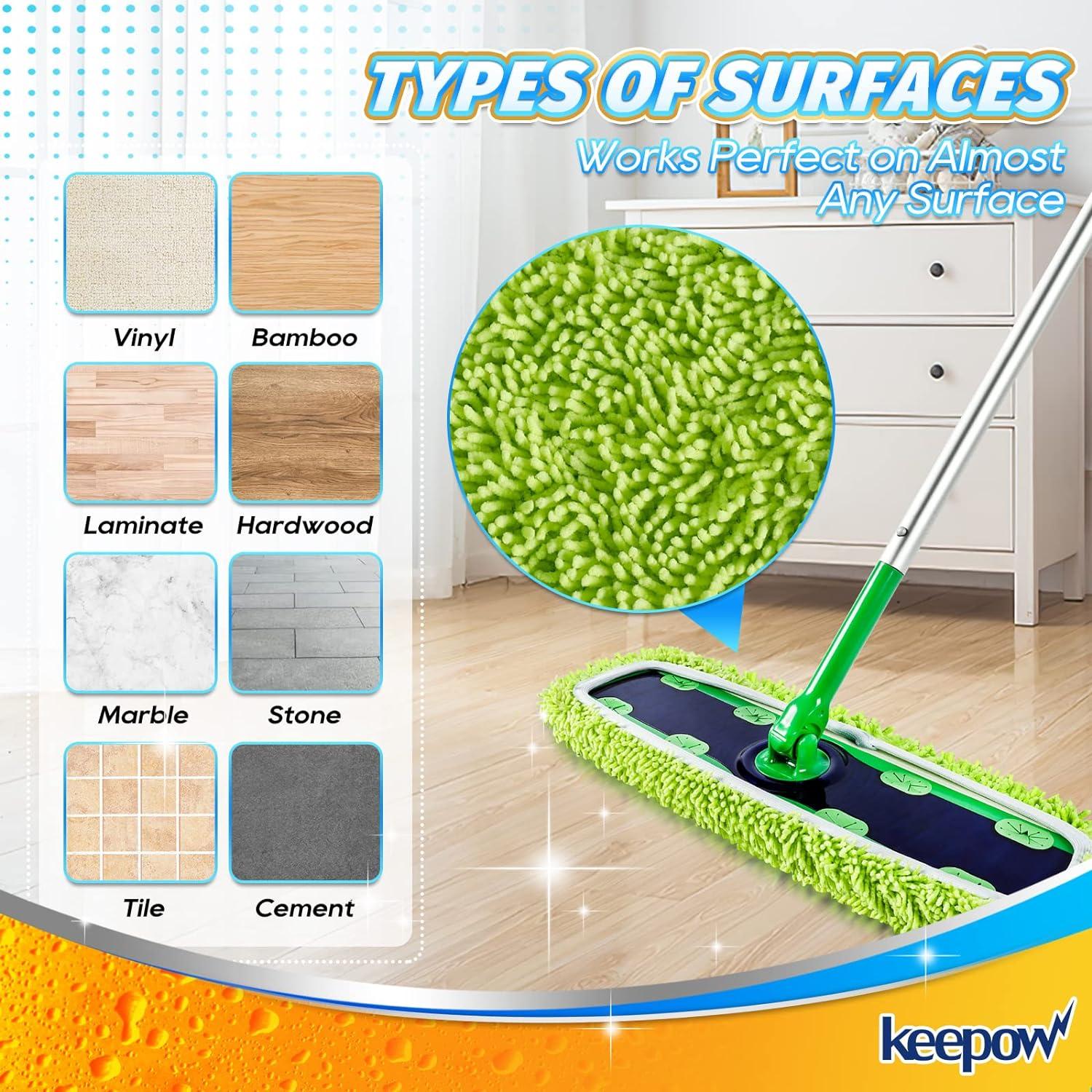 RuannoClean XL Mop Pads Compatible With Swiffer XL Dry Sweeping Cloths, Reusable Wet - View #2