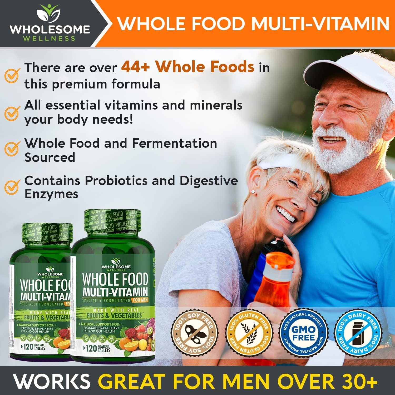 Wholesome Whole Food Multivitamin for Men 120 Tablets
