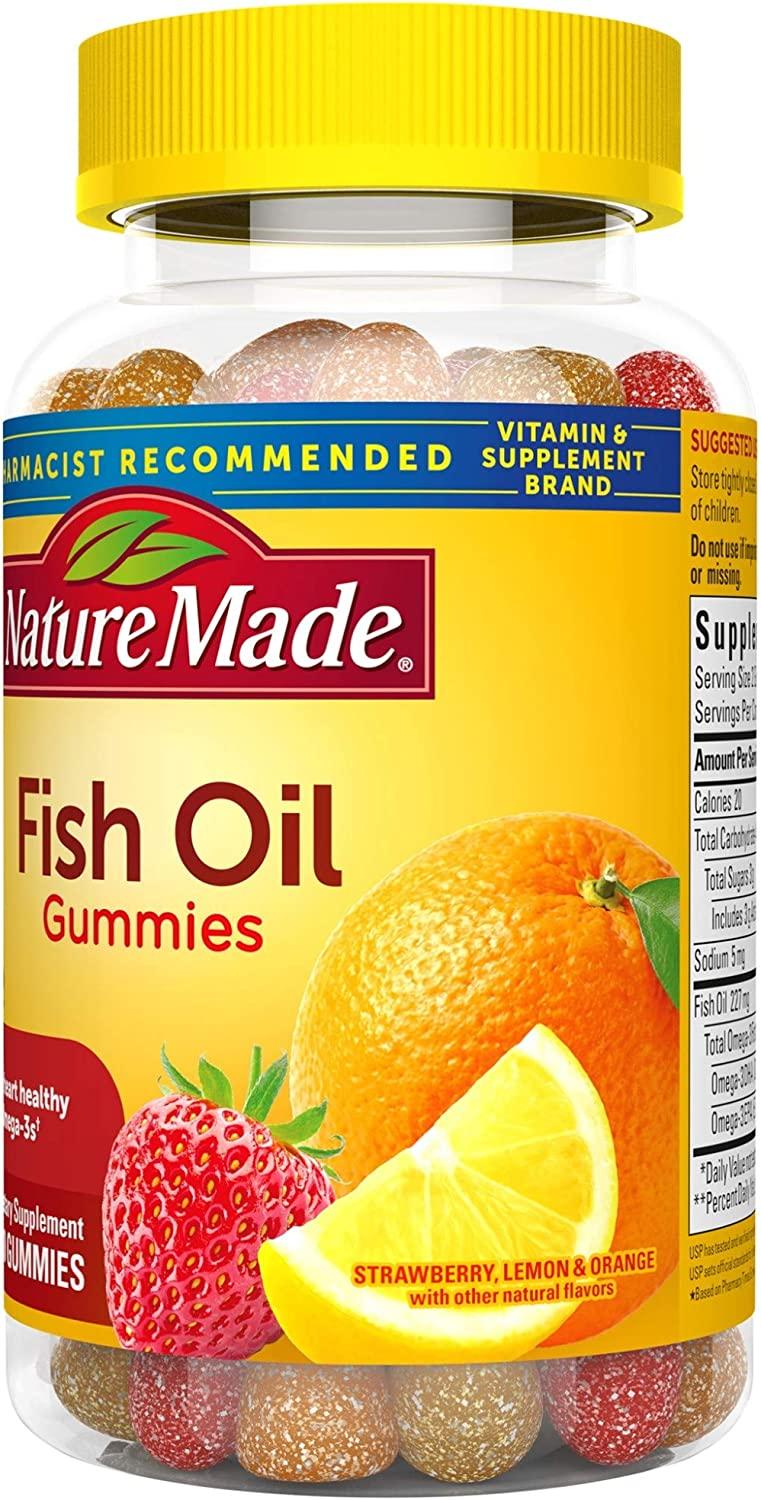 Nature Made Fish Oil Gummies with HeartHealthy Omega 3s 57 mg, in