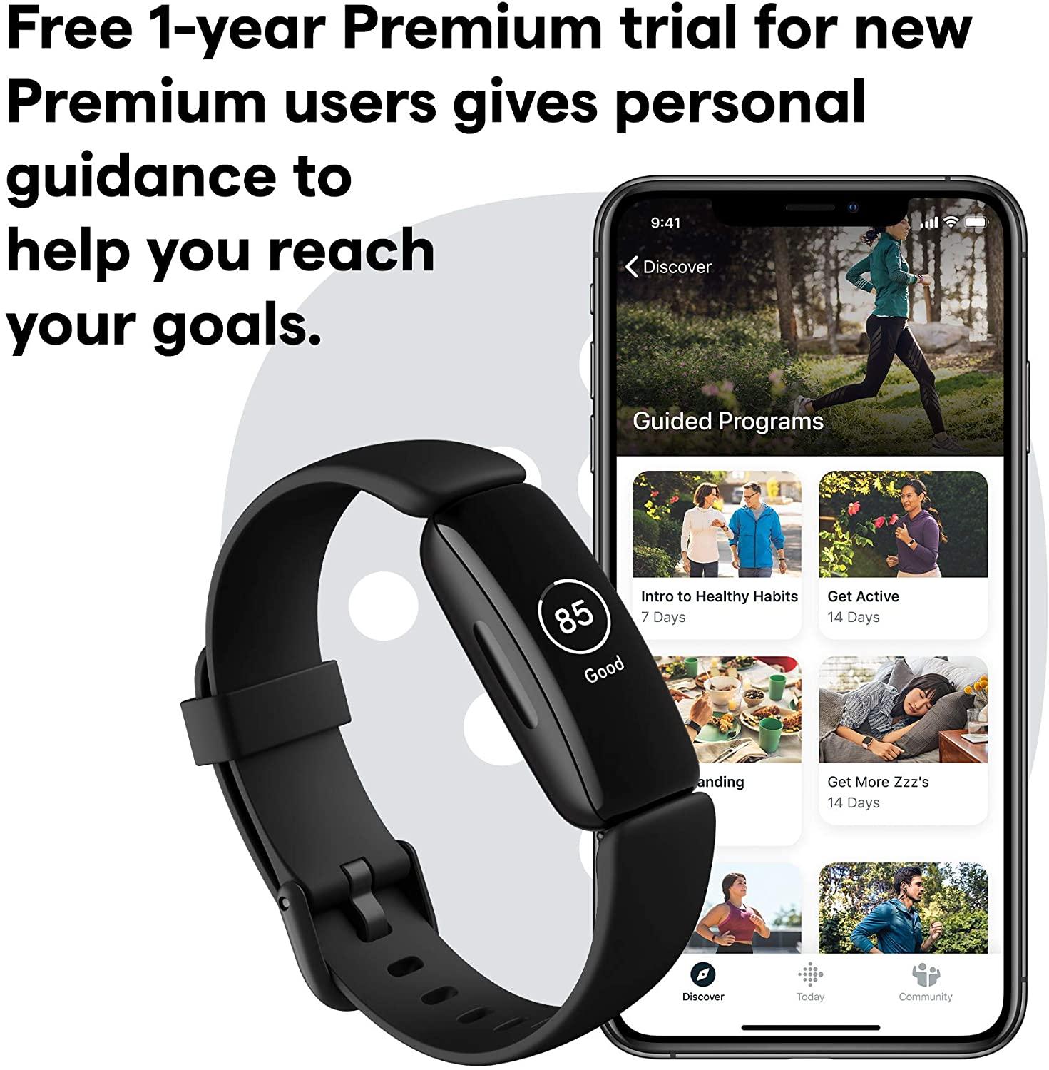 トレーニング用品 Fitbit Inspire 2 BLACK Fitbit Inspire 2 Health & Fitness Tracker with a Free 1-Year