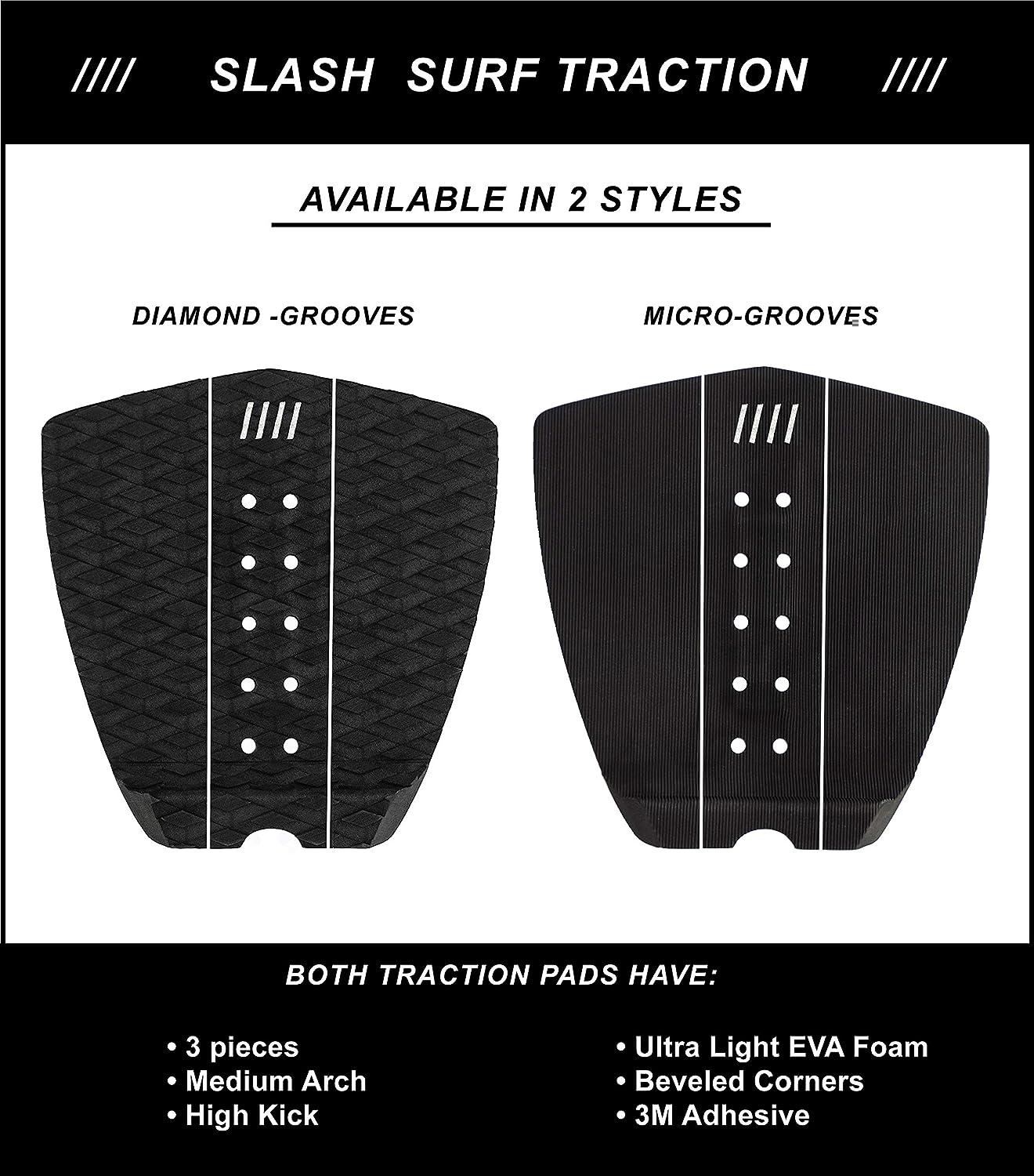 Slash Surfboard Traction Pad 3 Piece Front Grip Surfboard, Skimboard