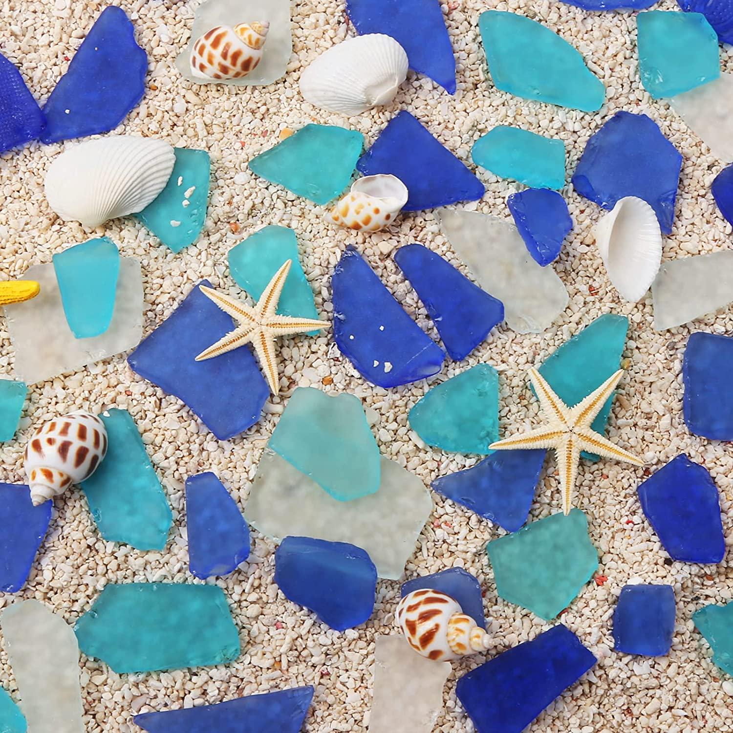 11 Oz Sea Glass Cobalt Bulk Seaglass Pieces Caribbean Tumbled Sea Glass For  Beach Wedding Party Decor