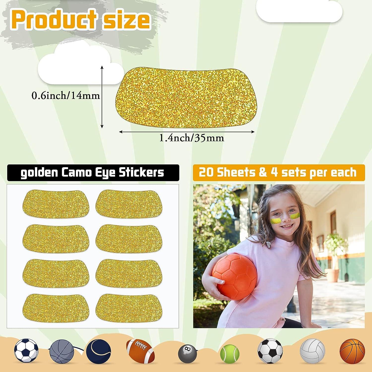 80 Pairs Glitter Softball Eye Stickers Baseball Cheek Paint Football Eye Stickers Sports Eye