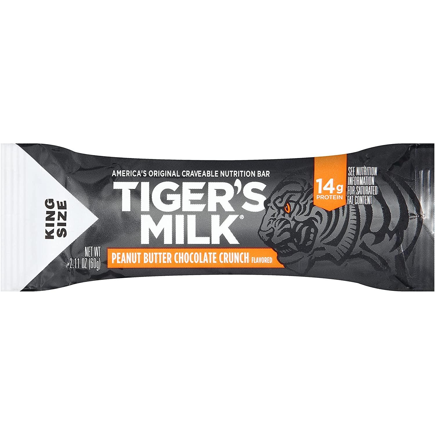 Tiger's Milk King Size Peanut Butter Chocolate Crunch Flavored Protein