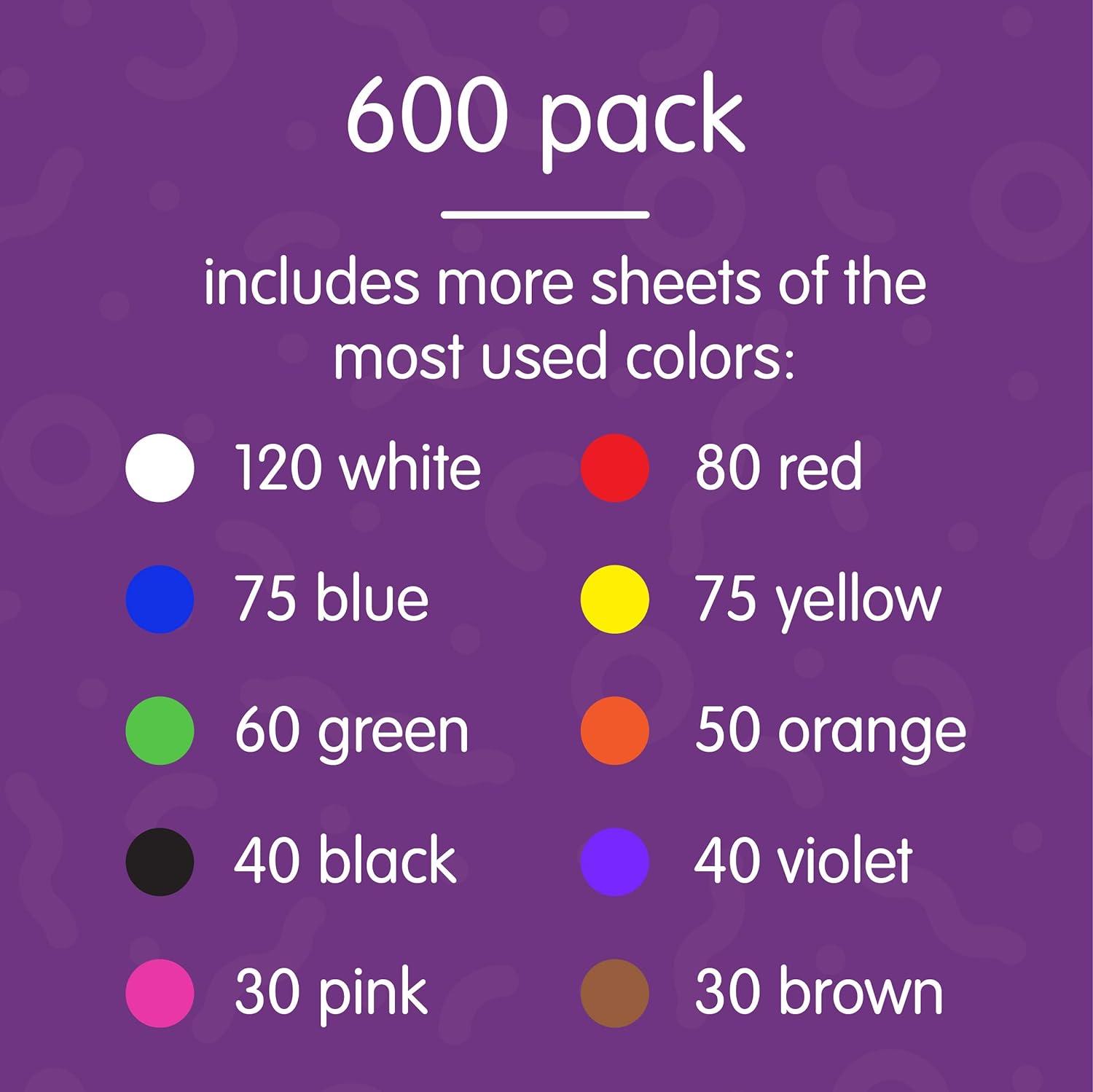 Colorations Color Construction Paper Smart Pack - 600 Sheets Assorted ...