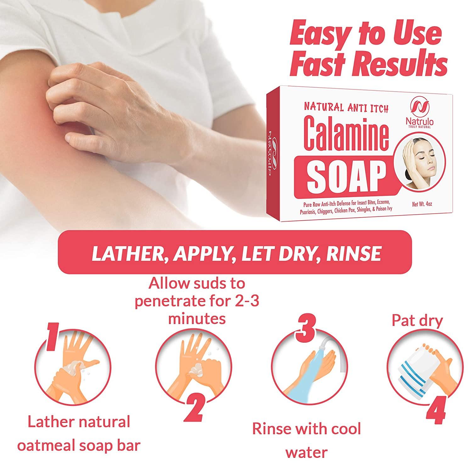 Natural Instant Itch Relief Soap Bar Calming Calamine Soap for Itchy