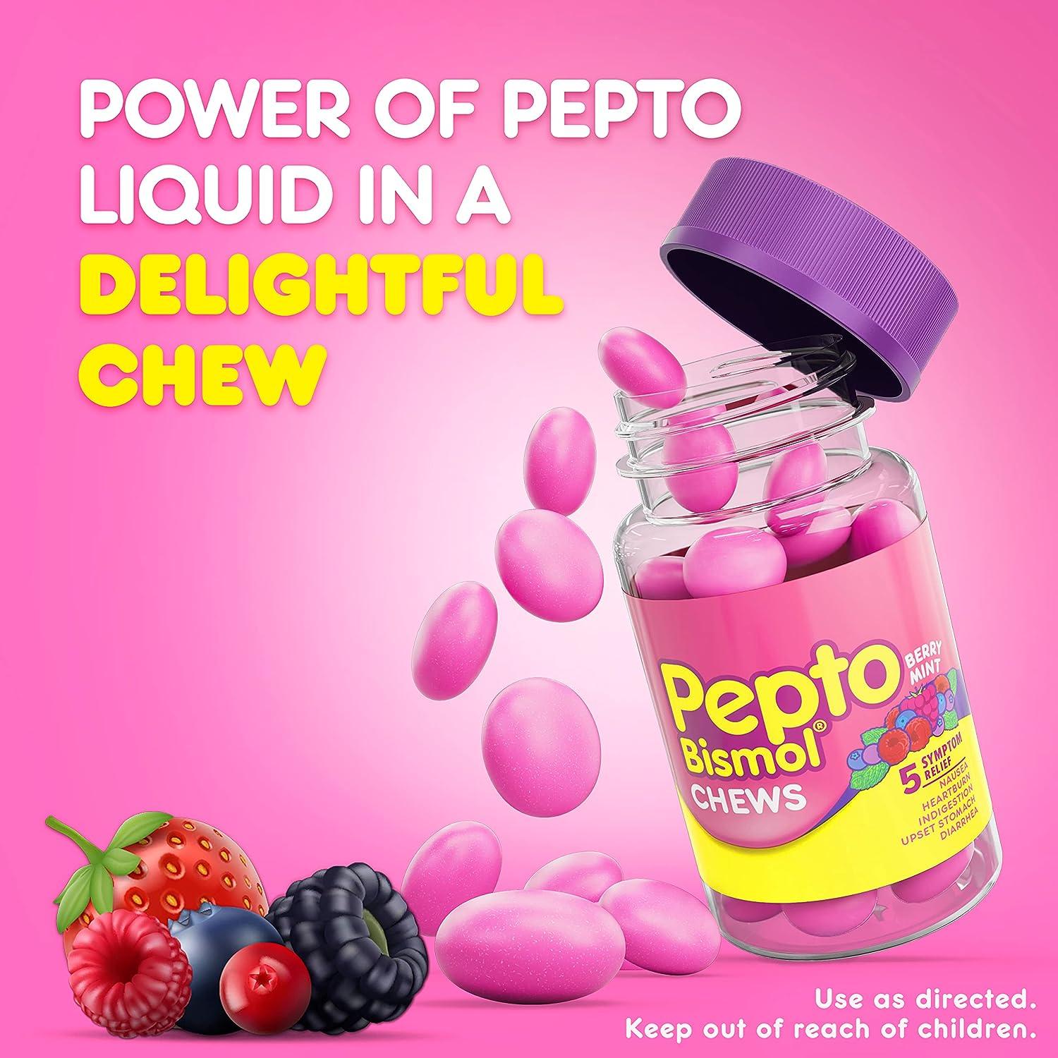 PEPTO Bismol Chews Fast and Effective Digestive Relief 72 Chewable