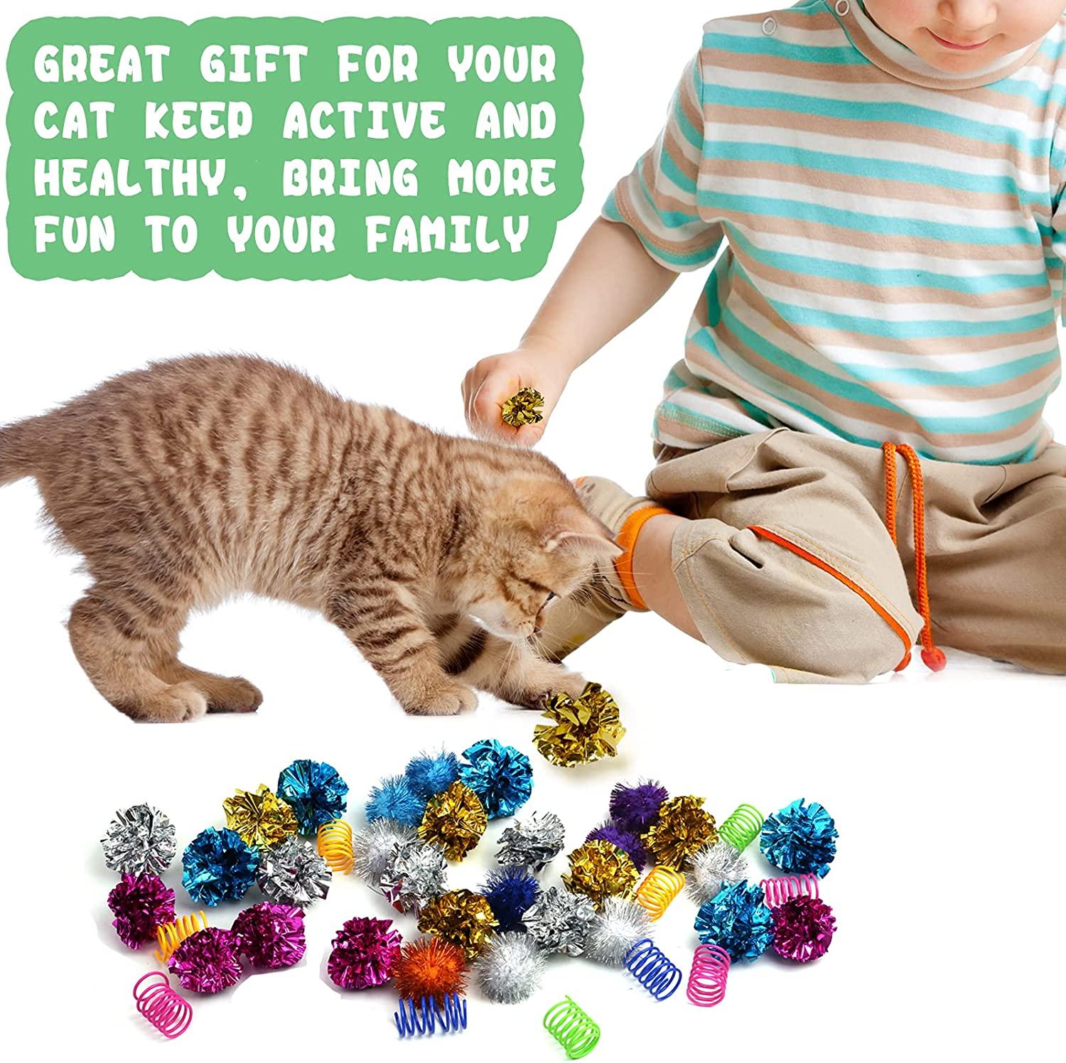 Wsyub 40pcs Crinkle Cat Toy And