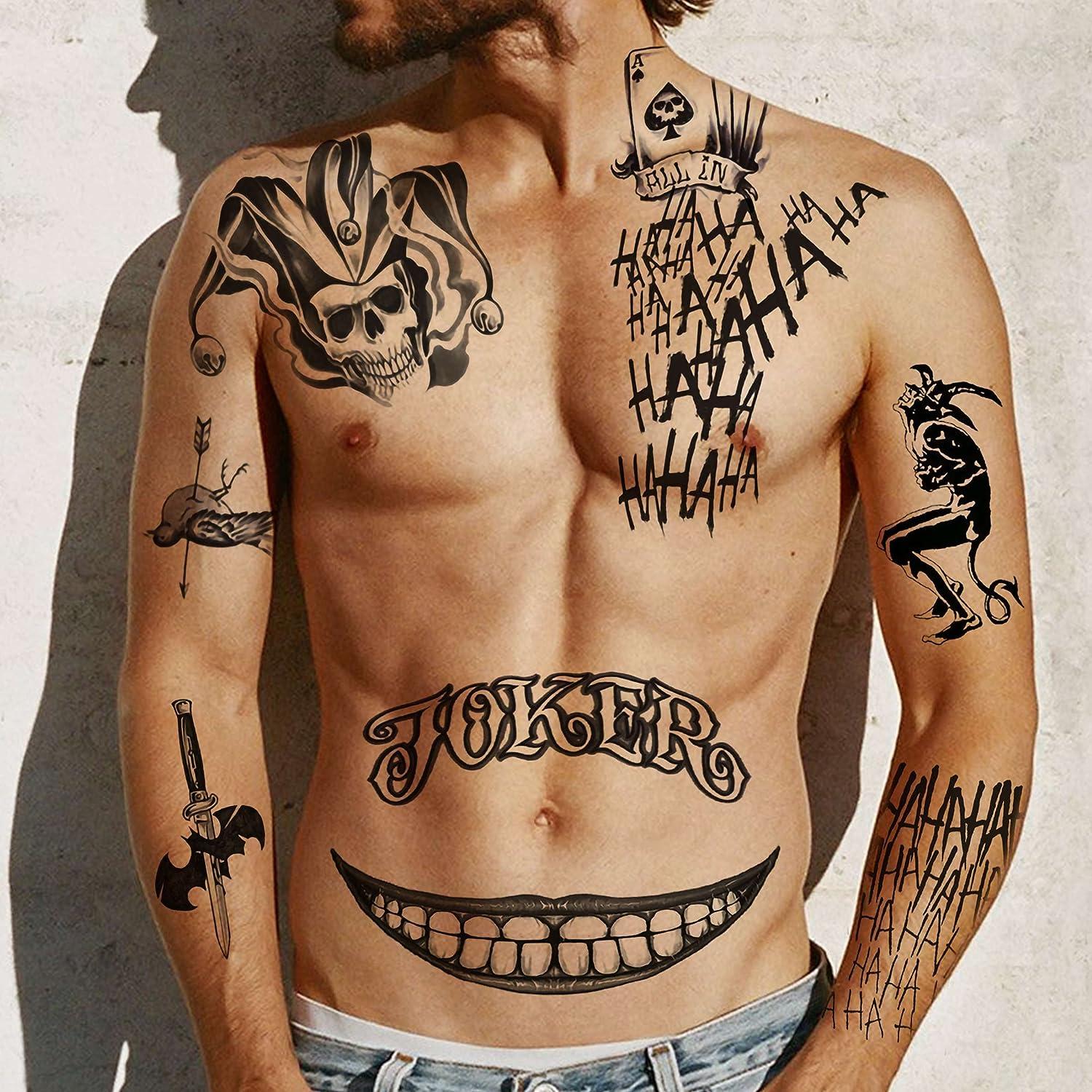Voorkoms Joker Tattoo Waterproof Men and Women Temporary Body Tattoo :  Amazon.in: Beauty