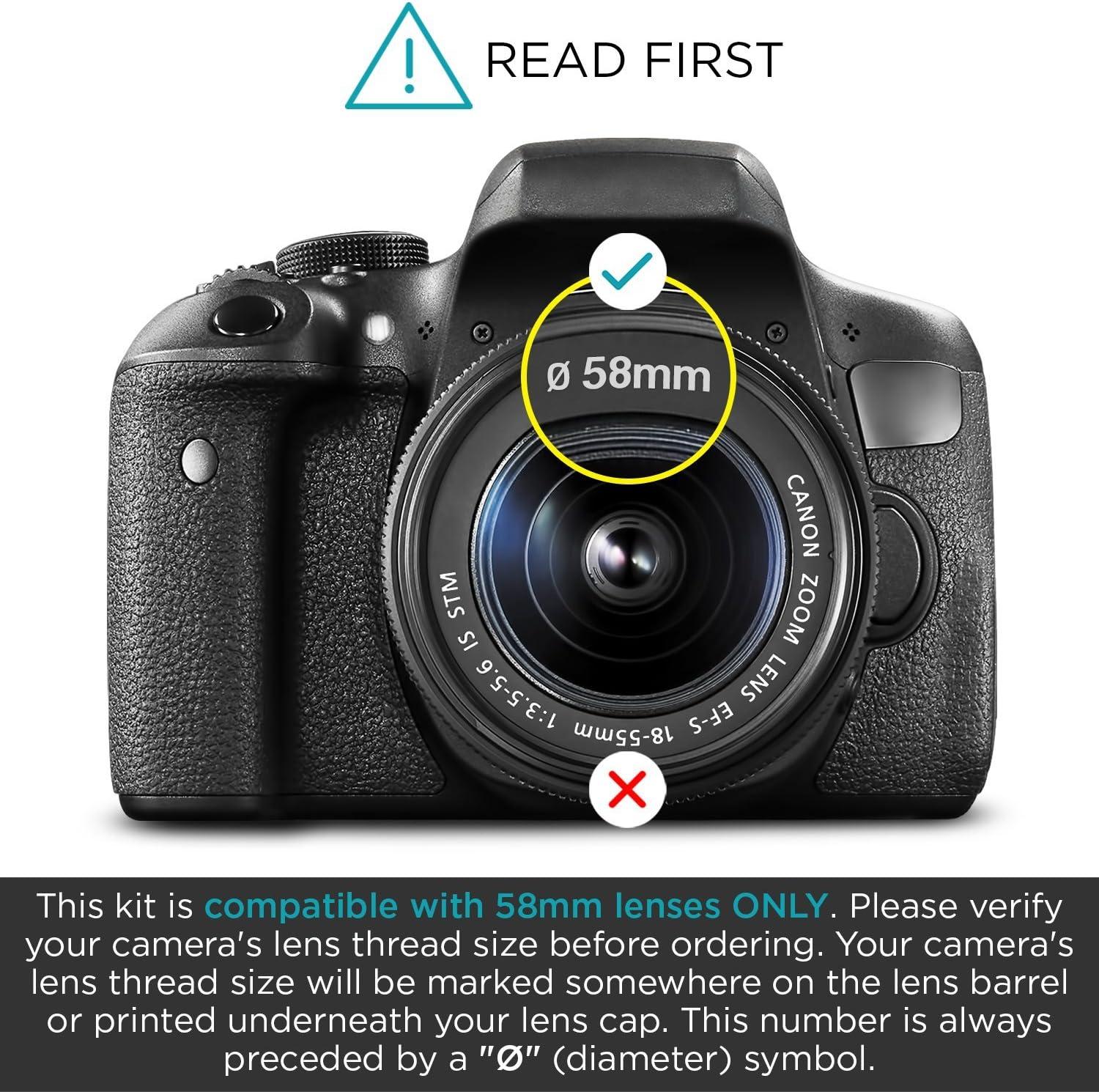 Fisheye Lens Canon T7i Compatible Lenses Altura Photo 58mm