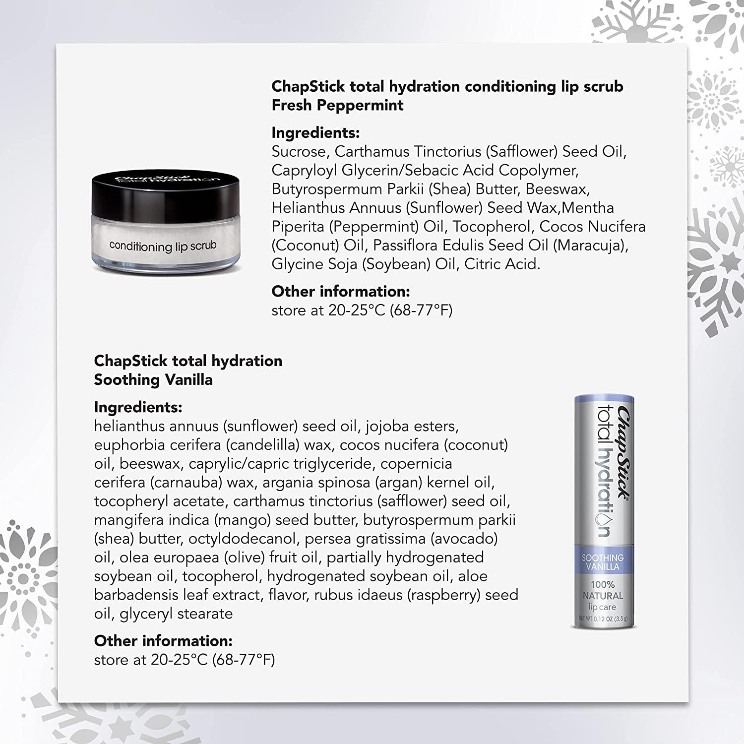 ChapStick Total Hydration Lip Kit Gift Set, Lip Moisturizer, Lip Scrub