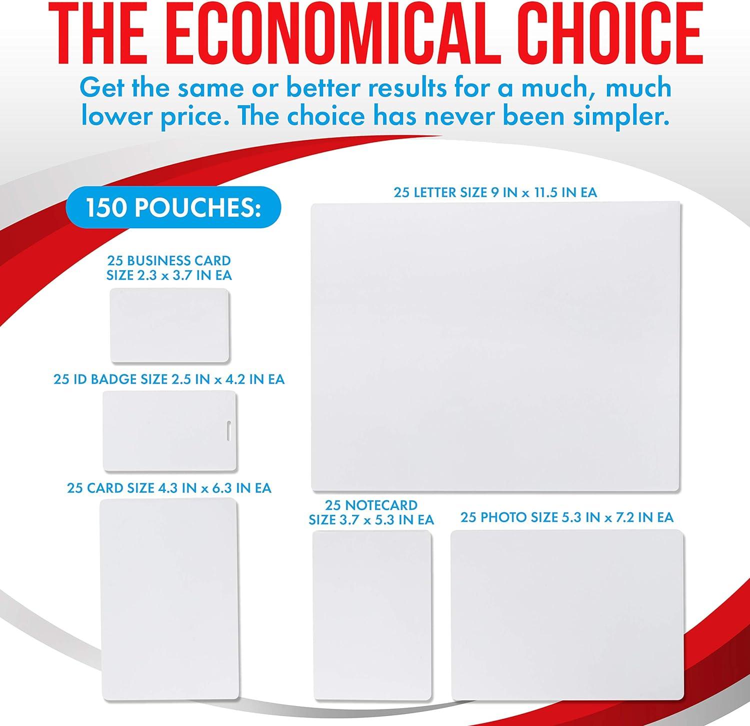 5MIL Thermal Laminating Pouches Variety Pack 150 Count Letter