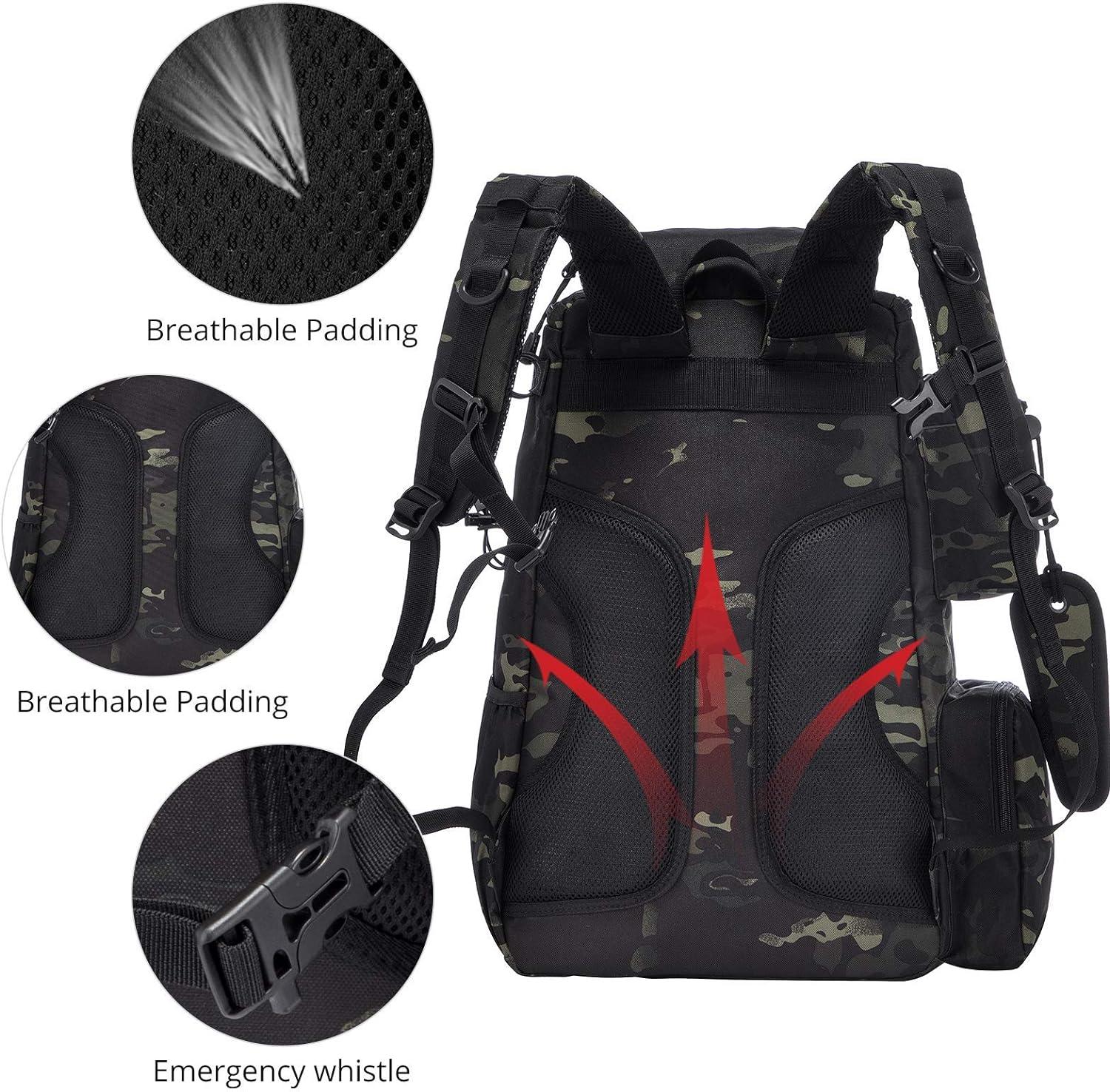 Sucipi Fishing Tackle Backpack Large WaterResistant Bag with Rod