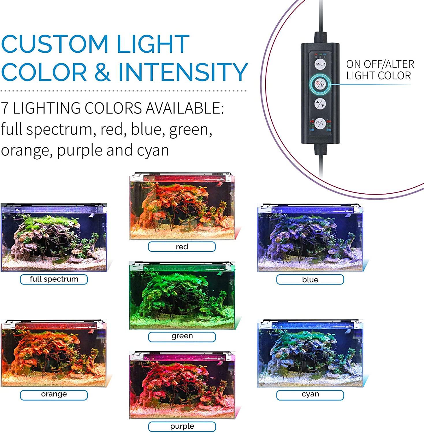 Hygger Advanced LED Aquarium Light | 24/7 Timer, Customizable 7