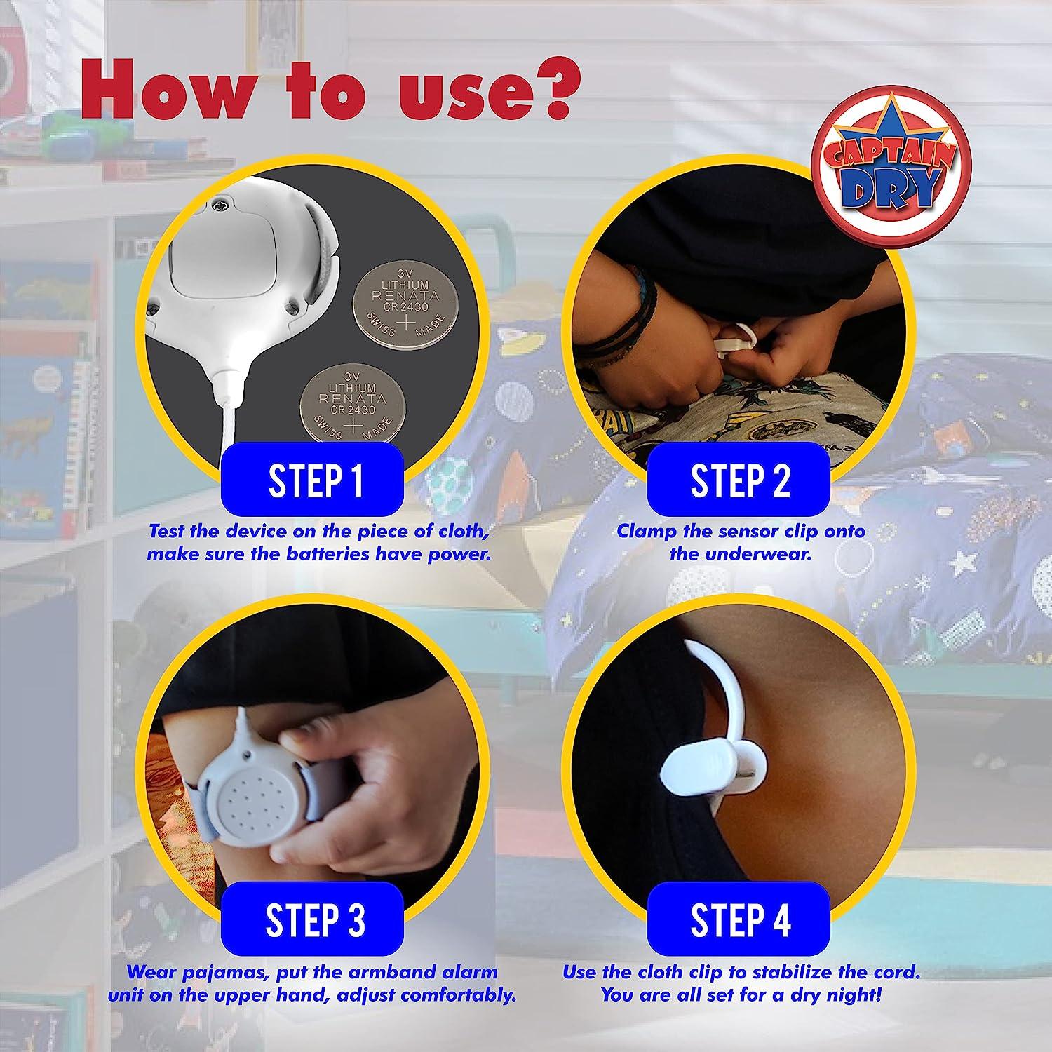 CAPTAIN DRY Bedwetting Alarm for Boys and Girls Nocturnal Enuresis