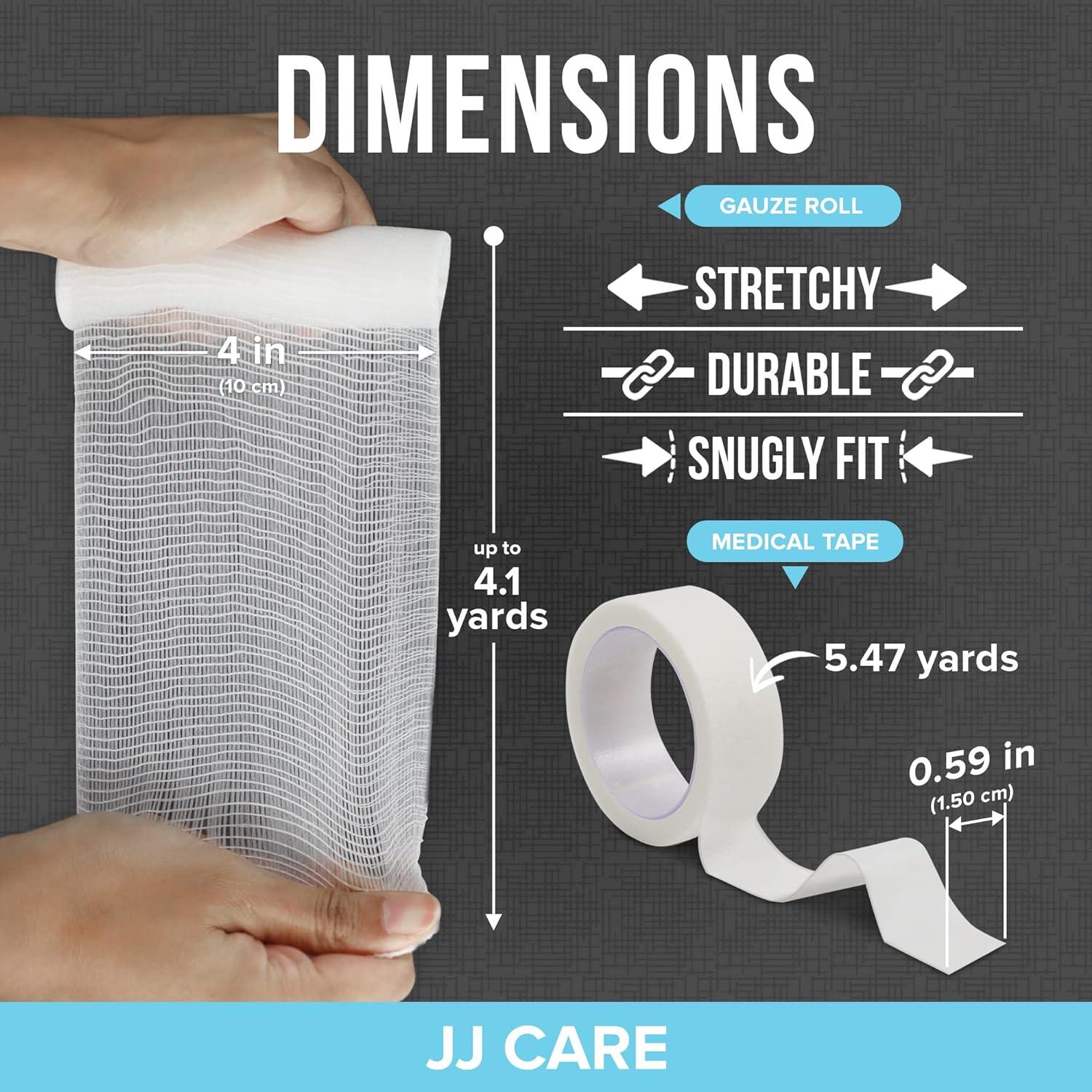 Premium Gauze Bandage Roll - 24 Pack - Gauze Roll (4 Inches x 4.1 Yards) - Gauze Wrap + Bonus Medical Tape