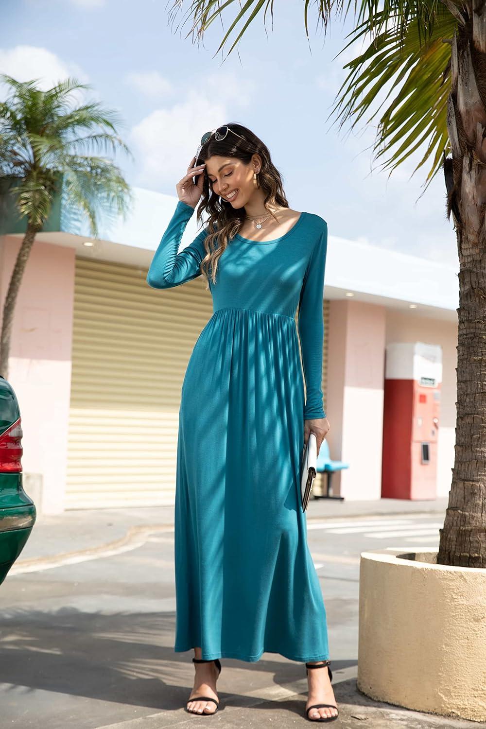 YUNDAI Women's Short Sleeve Maxi Maternity Dress with Pocket - Plus Size  Floral Loose Long Dress - Blue/Green XXL | Buy Now with Express  International Delivery | GoSupps.com