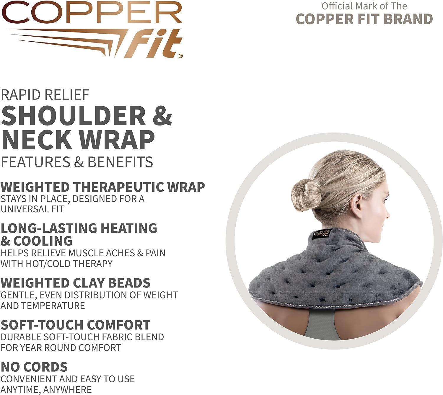 Copper Fit Rapid Relief Neck & Shoulder Wrap Grey