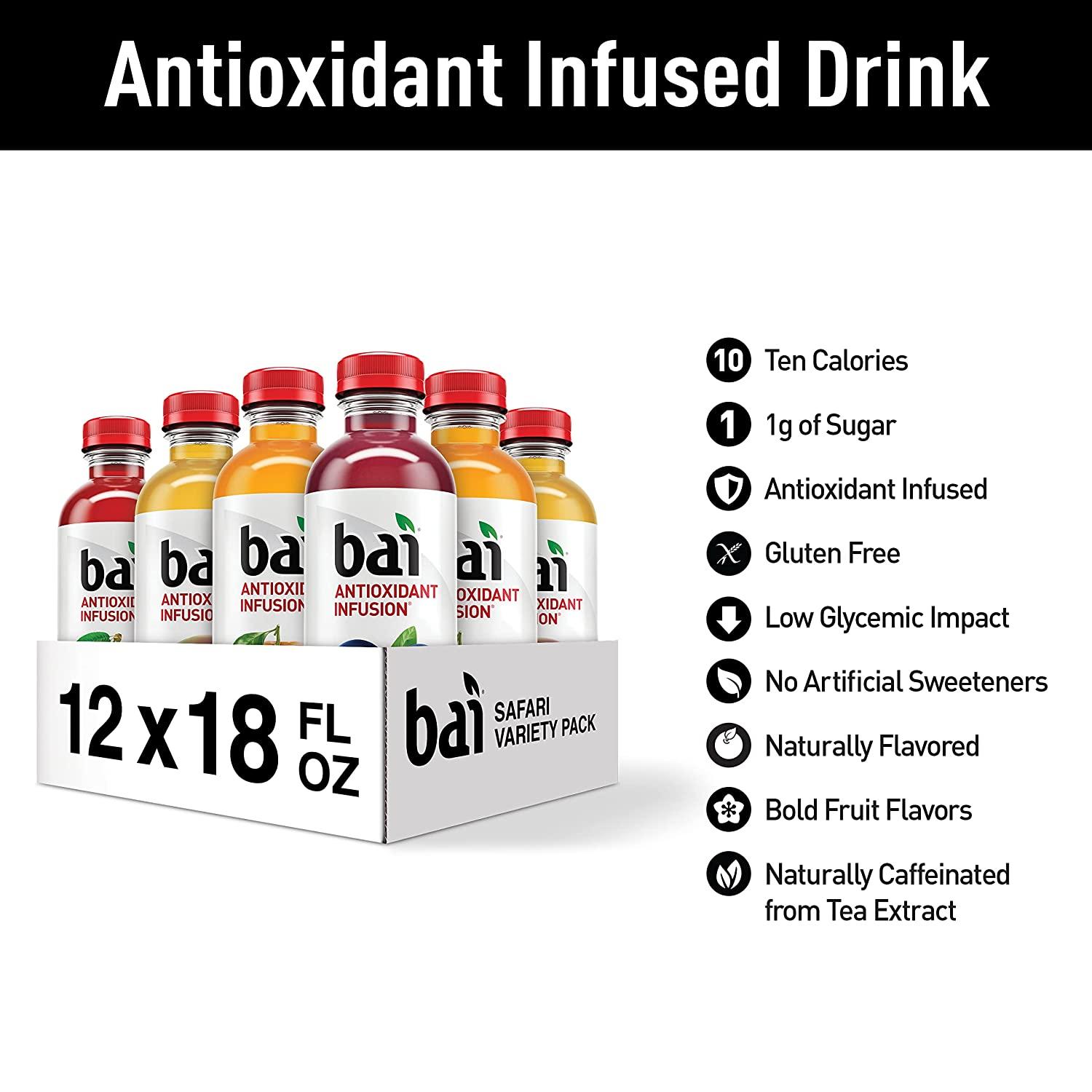 Bai Flavored Water, Malawi Mango, Antioxidant Infused Drinks, 18 Fluid Ounce