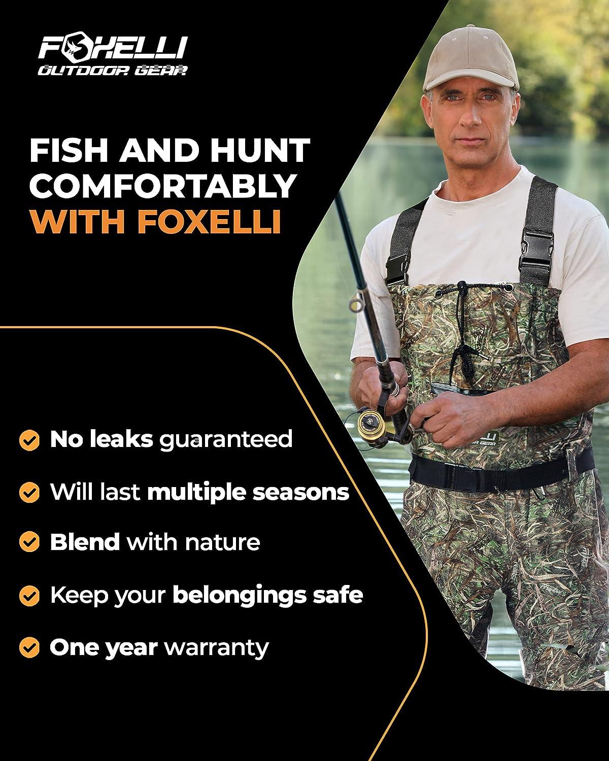 Foxelli Chest Waders Camo Hunting Fishing Waders for Men and Women