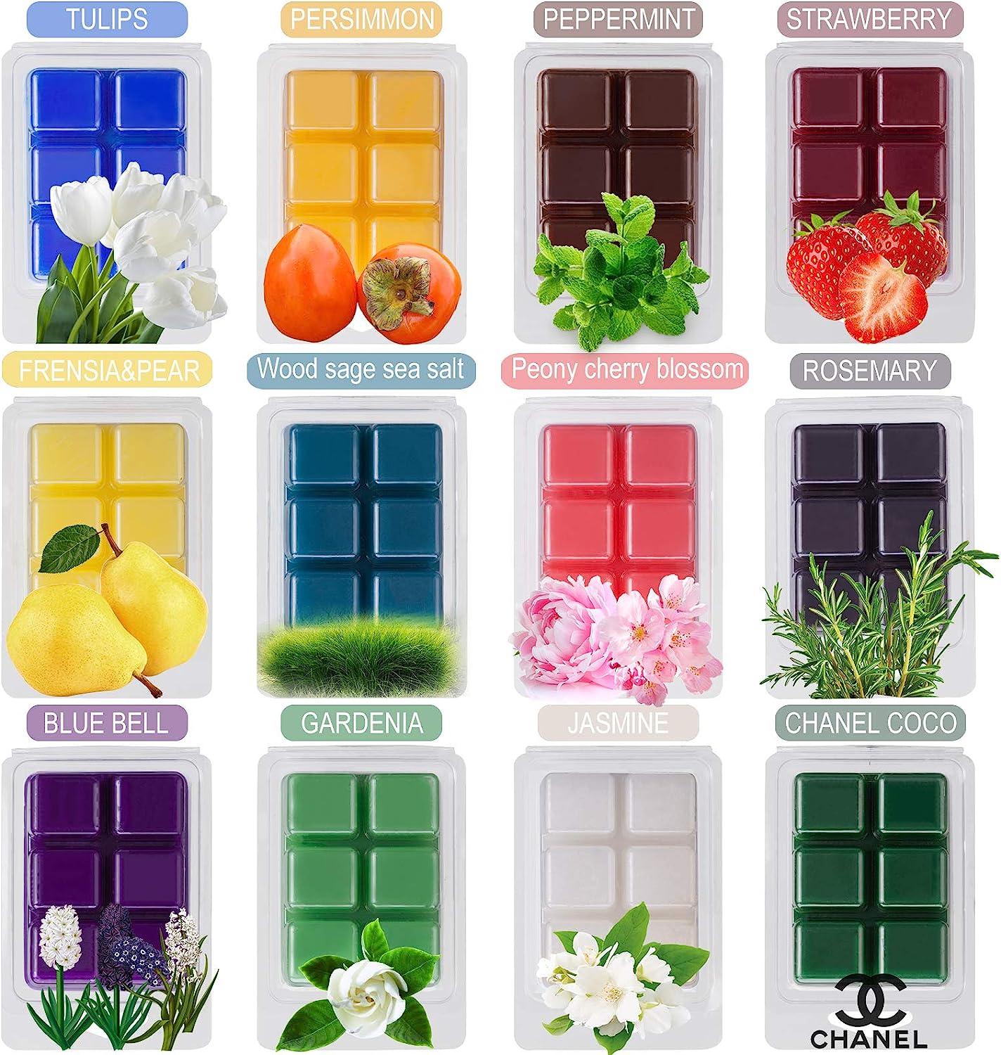 Yih Scented Soy Wax Melts | Set of 12 Assorted 2.5oz Wax Cubes/Tarts | Home Fragrance for Candle Wax Warmer | Bulk Value