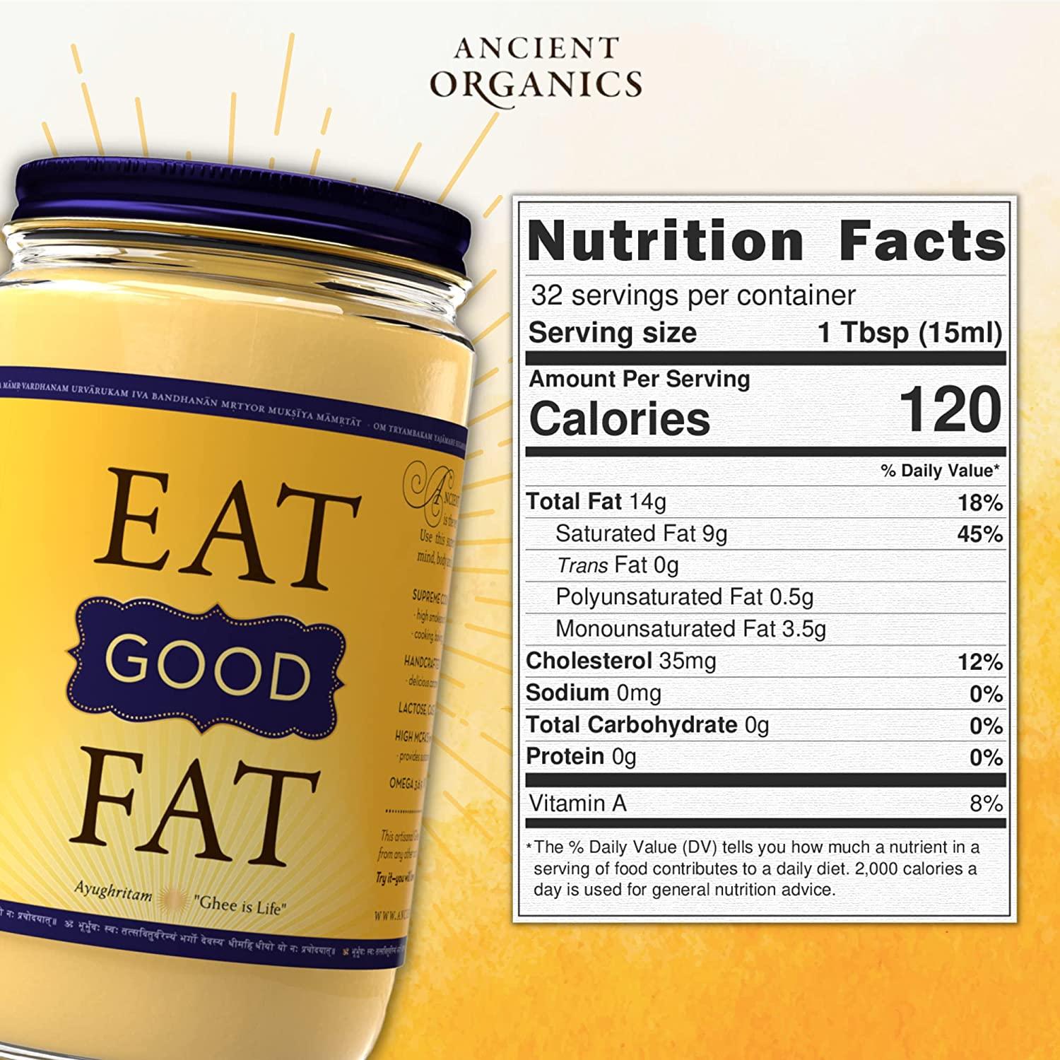 Ancient Organics Ghee, Organic Grass Fed Ghee Butter Gluten Free Ghee