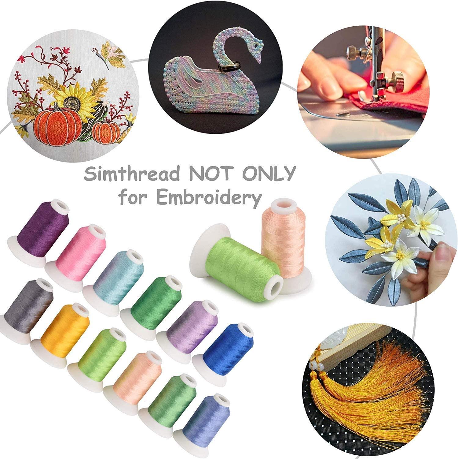 Simthread Embroidery Thread 5500 Yards Deep Gold 214, 40wt 100% Polyester  for Brother, Babylock, Janome, Singer, Pfaff, Husqvarna, Bernina Machine