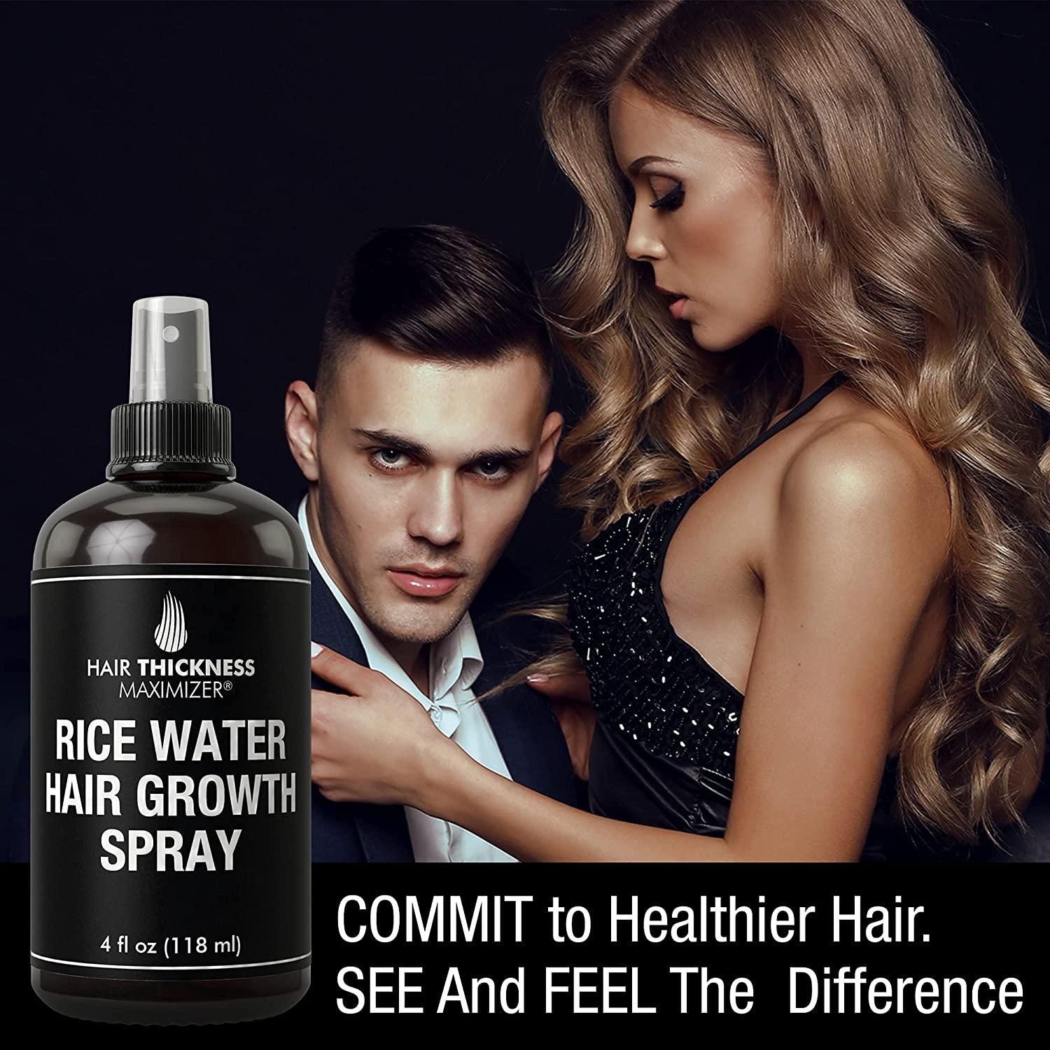 Rice Water Hair Growth Spray. Vegan Hair Thickening Moisturizing, Hydrating  Volumizer Sprays For Men, Women with Vitamin B, C, Aloe Vera. Leave in  Fermented Mist For Dry, Frizzy, Weak Hair. Unscented