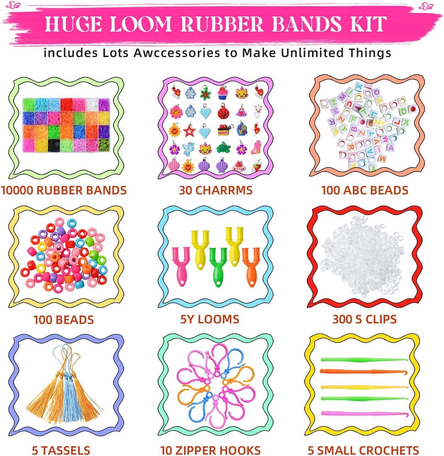 11000+Rubber Band Bracelet Kit, Loom Bracelet Making Kit for Kids, Rubber  Bands Refill Loom Set, Rubber Bands for Bracelet Making Kit for Kids,Loom  Bands Kit