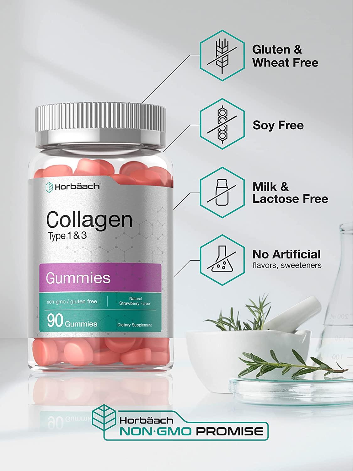 Collagen Gummies 90 Count Strawberry Flavored Gummy Hydrolyzed