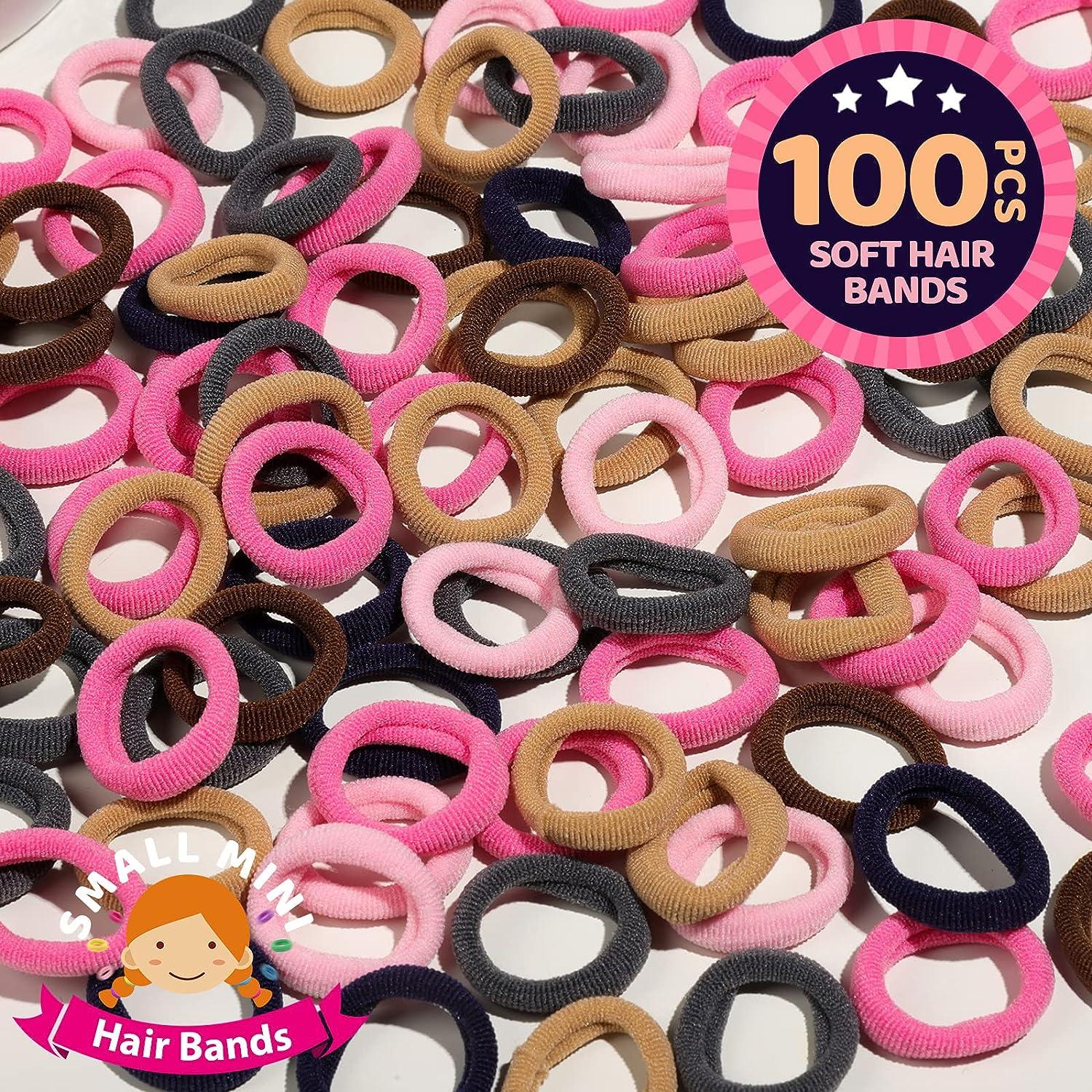 100pcs Random Colored Elastics Bands Hair Ties, Non-Disposable