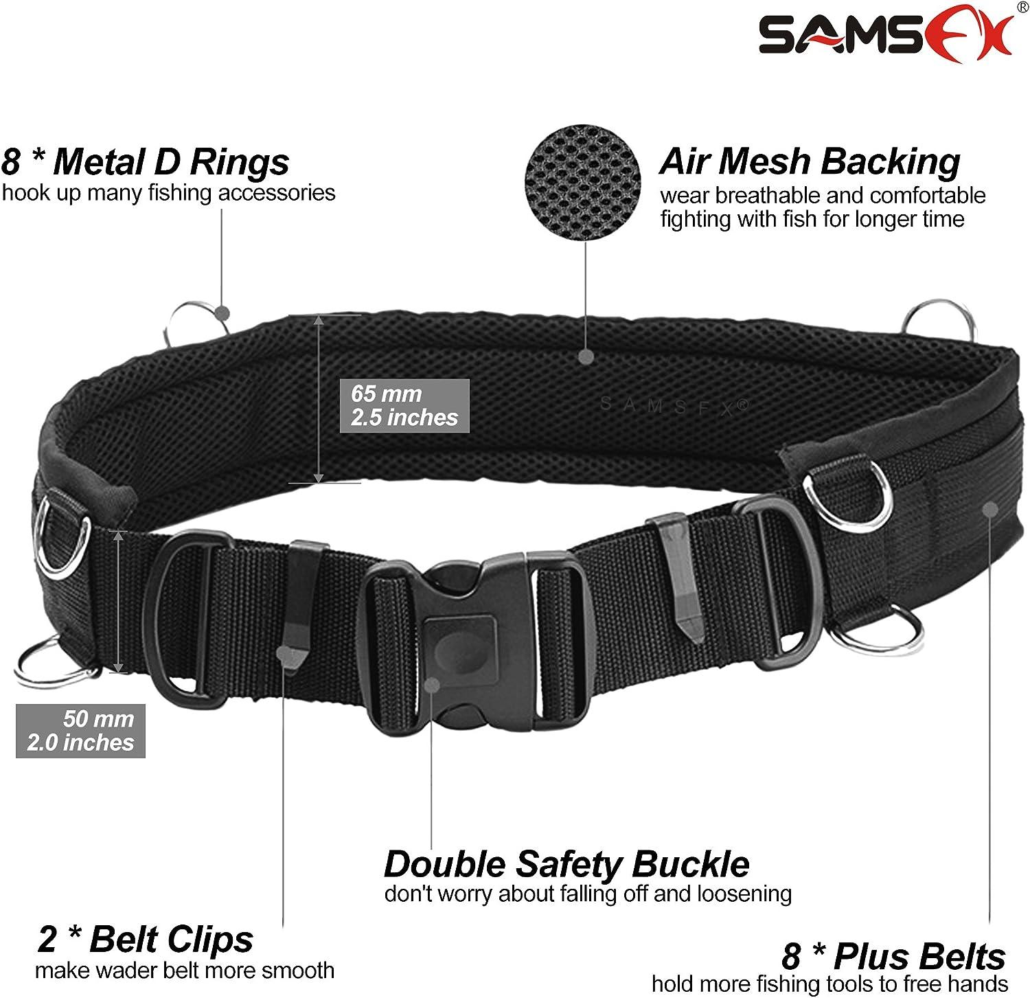 SAMSFX Deluxe 2 Wading Belt Adjustable Wader Fishing Belts for Surf  Casting Kayak Fishing Accessories Waders Straps