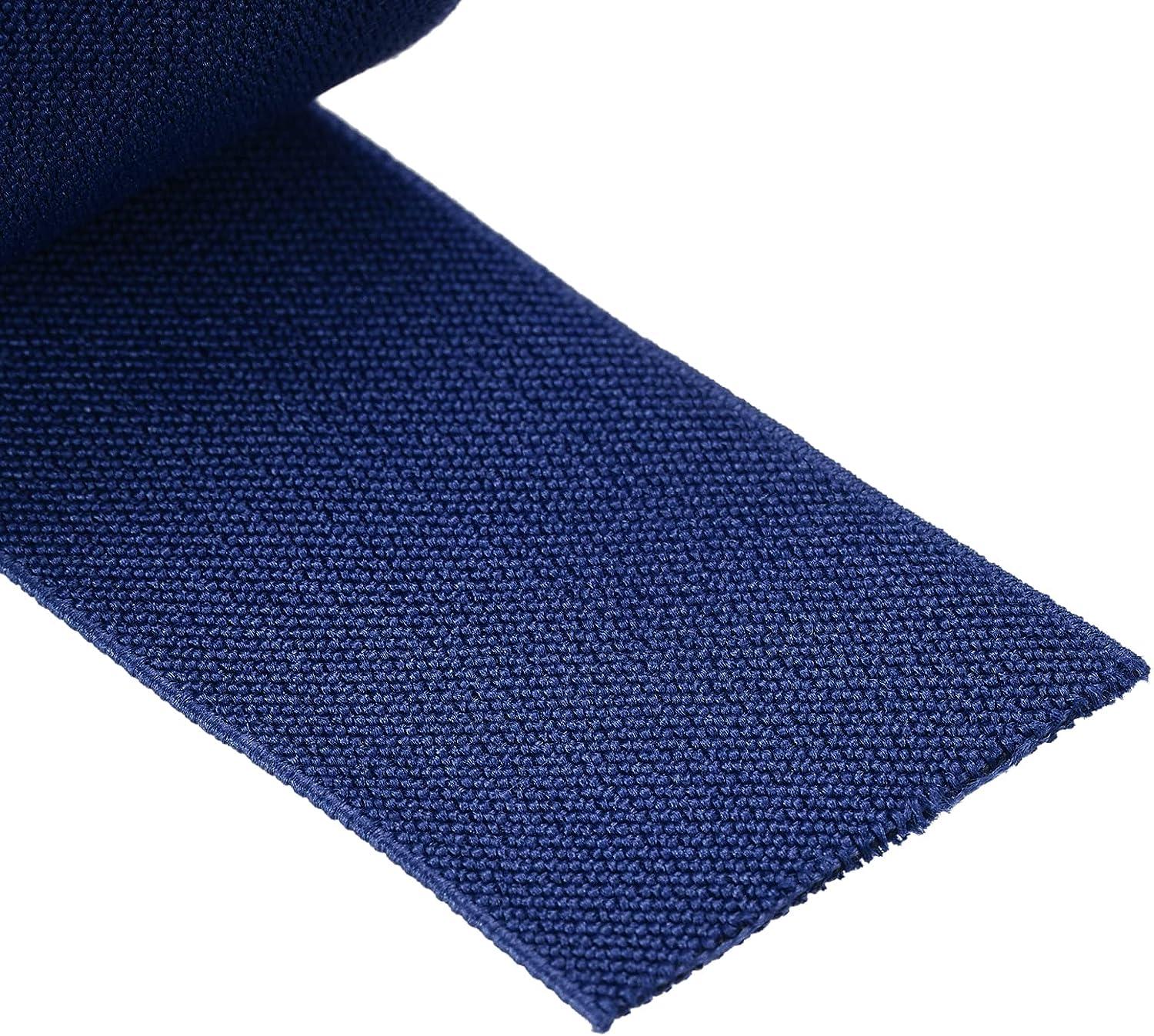 MECCANIXITY Twill Wide Elastic Band Double-Side 1 inch Flat 2 Yard Woven  Elastic Band Knit Elastic Spool Heavy Stretch Strap Navy for Sewing  Waistband 2 Yard Navy
