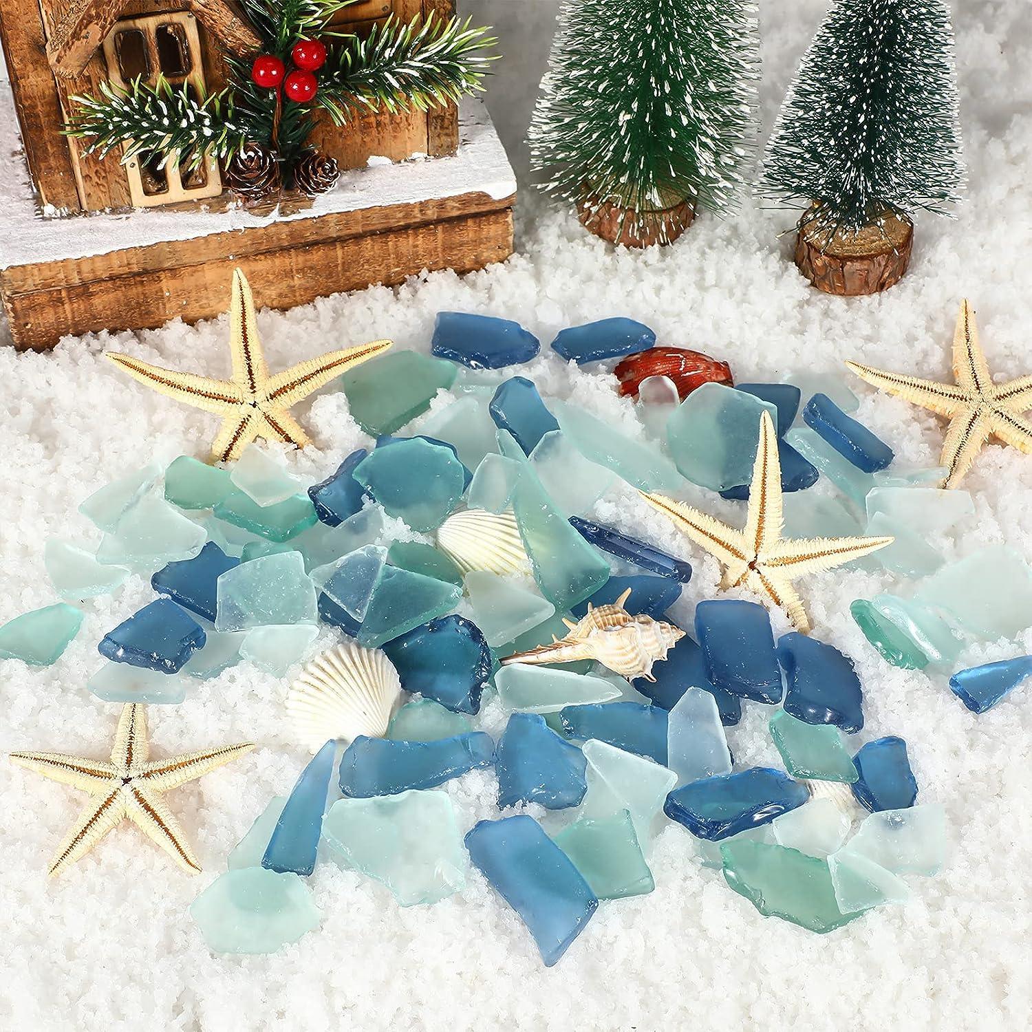 Deitras Sea Glass for Crafts, 12 oz Sea Glass Vase Fillers Decor, Crushed  Glass for Crafts, Bulk Seaglass Pieces for Beach Wedding DIY Art Crafts