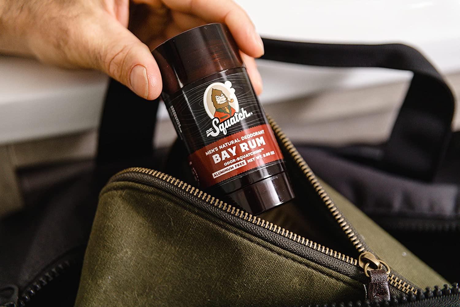 Dr. Squatch Natural Deodorant for Men Aluminum Free Bay Rum 2.65 oz