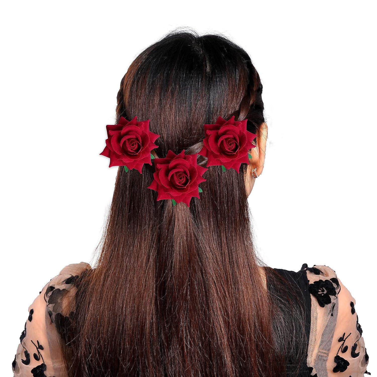 Large Rose Flower Brooch Pin - 4 Inch Silk Floral Hair Clip & Dress Accessory For Women