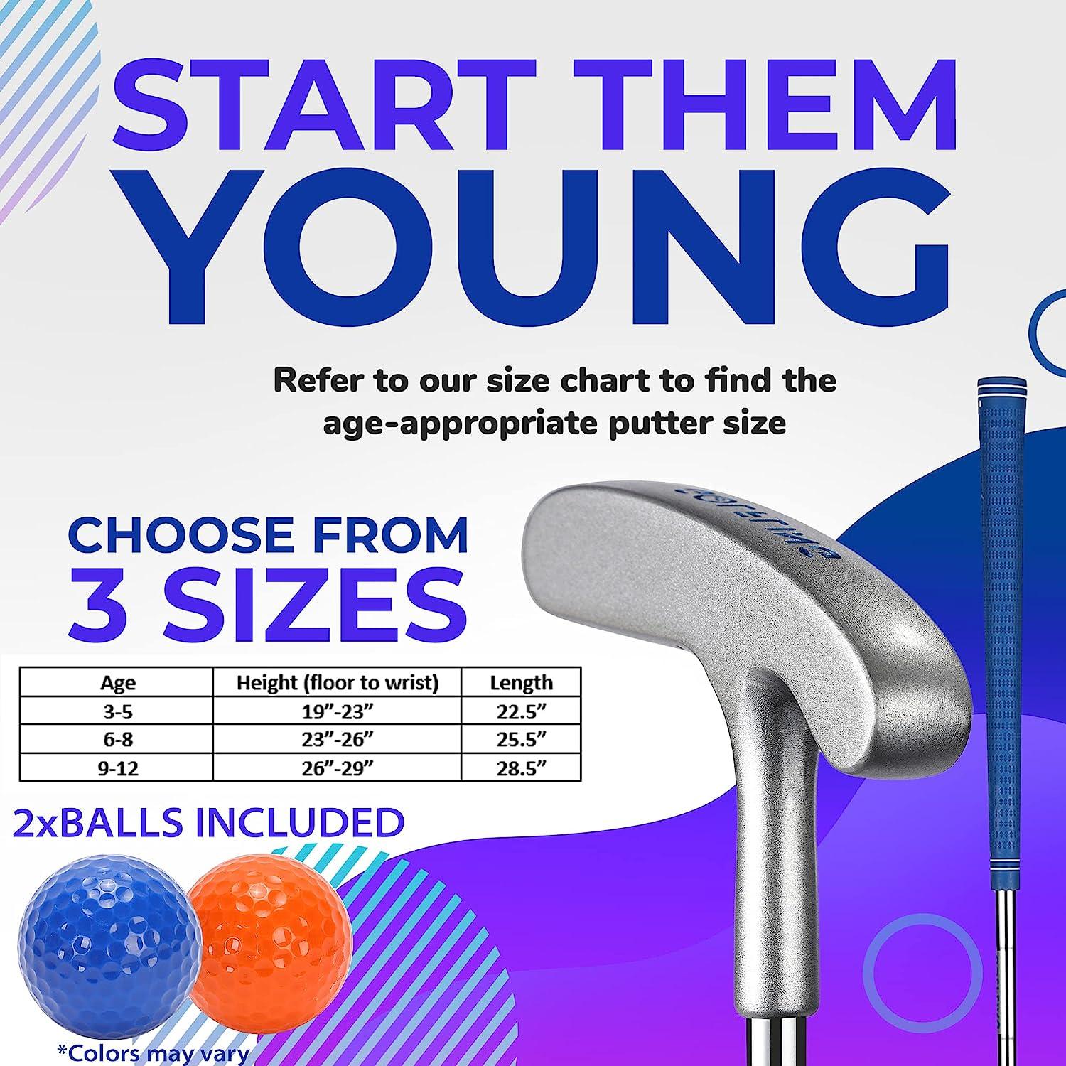 Golfling Kids Putter Set Junior Golf Putter for Ages 38 Two Way