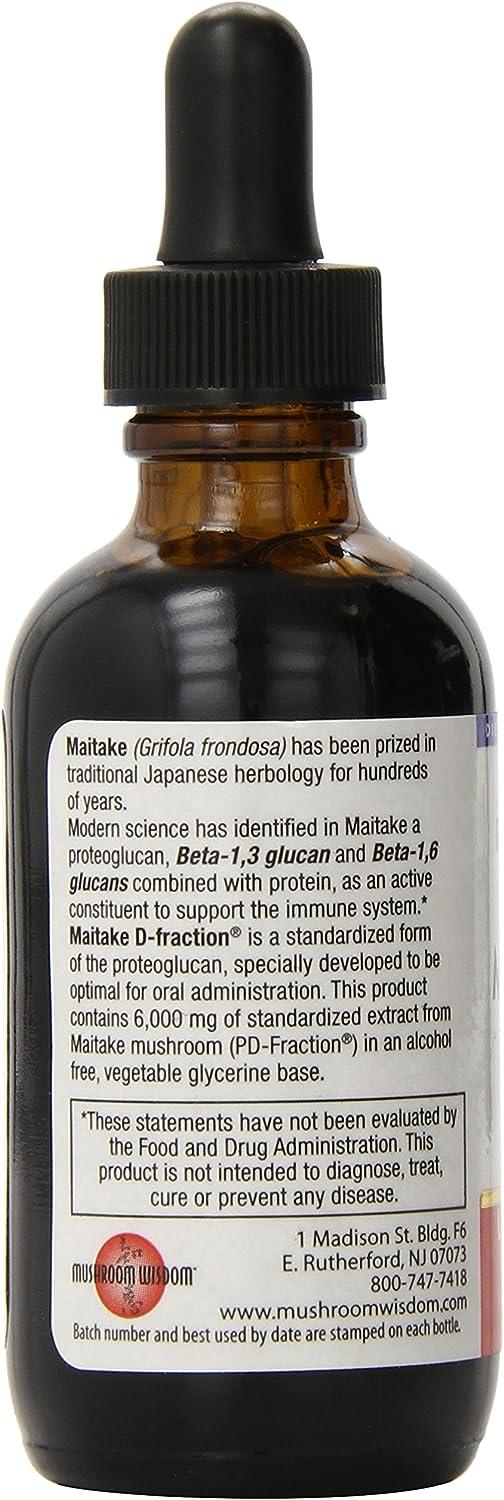 Mushroom Wisdom Maitake D Fraction Pro 4X 2.02 Fl Oz Immune Support