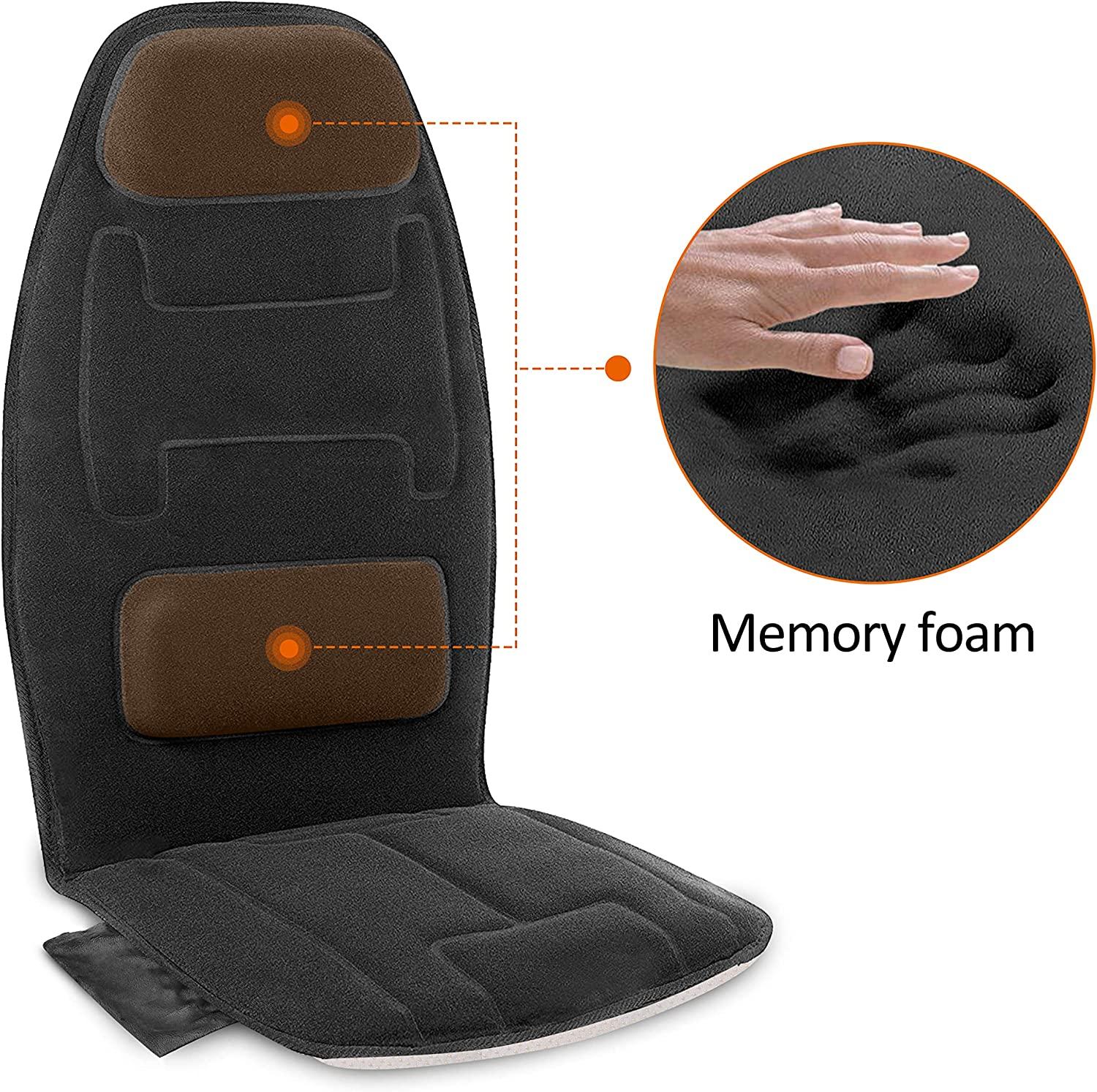 Snailax Vibration Massage Seat Cushion, Back Massager with Heat, Motors  Massage Pad, Gifts