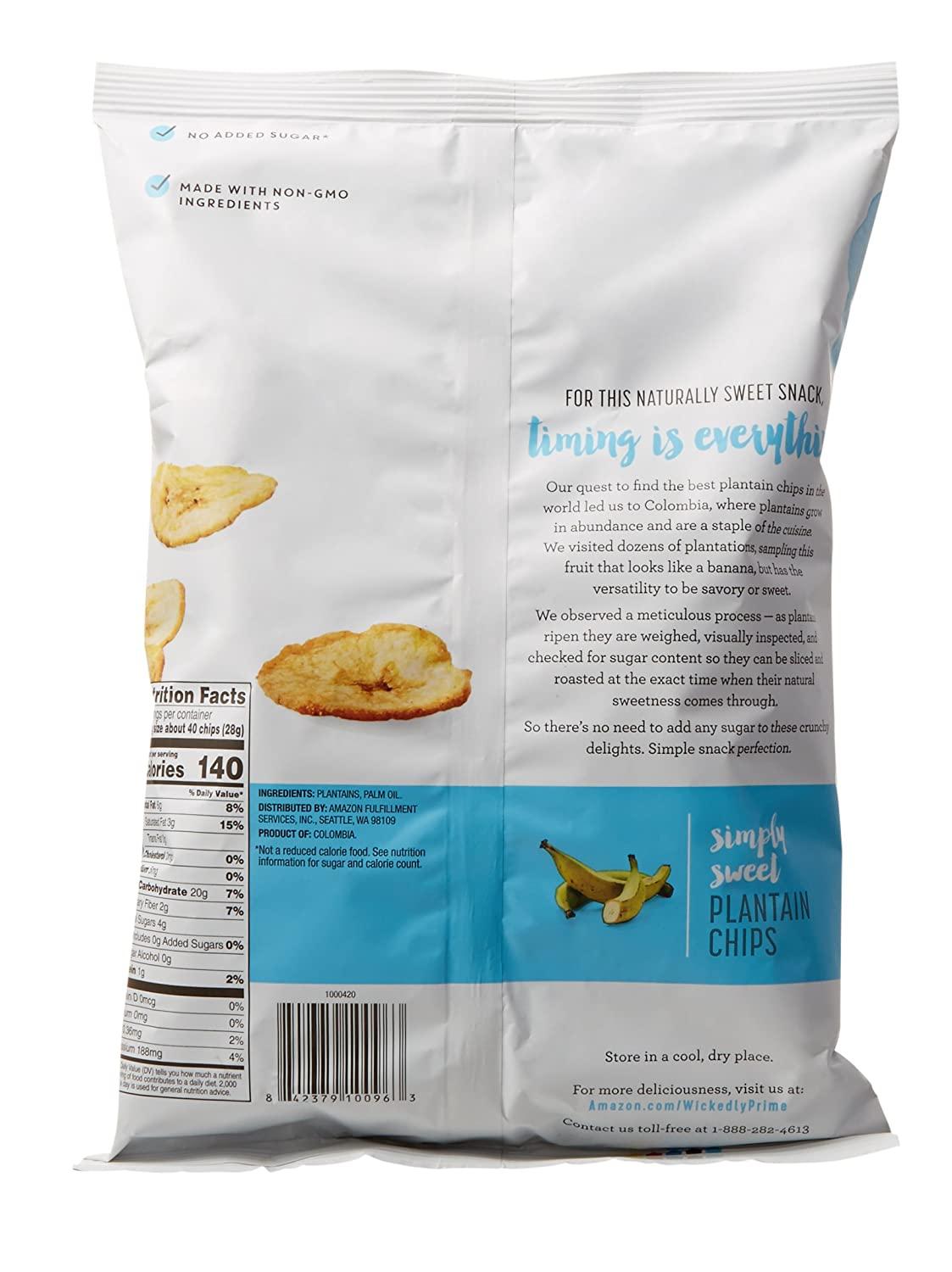 Brand - Wickedly Prime Plantain Chips, Simple & Slightly Sweet, 10  Ounce (Pack of 4)