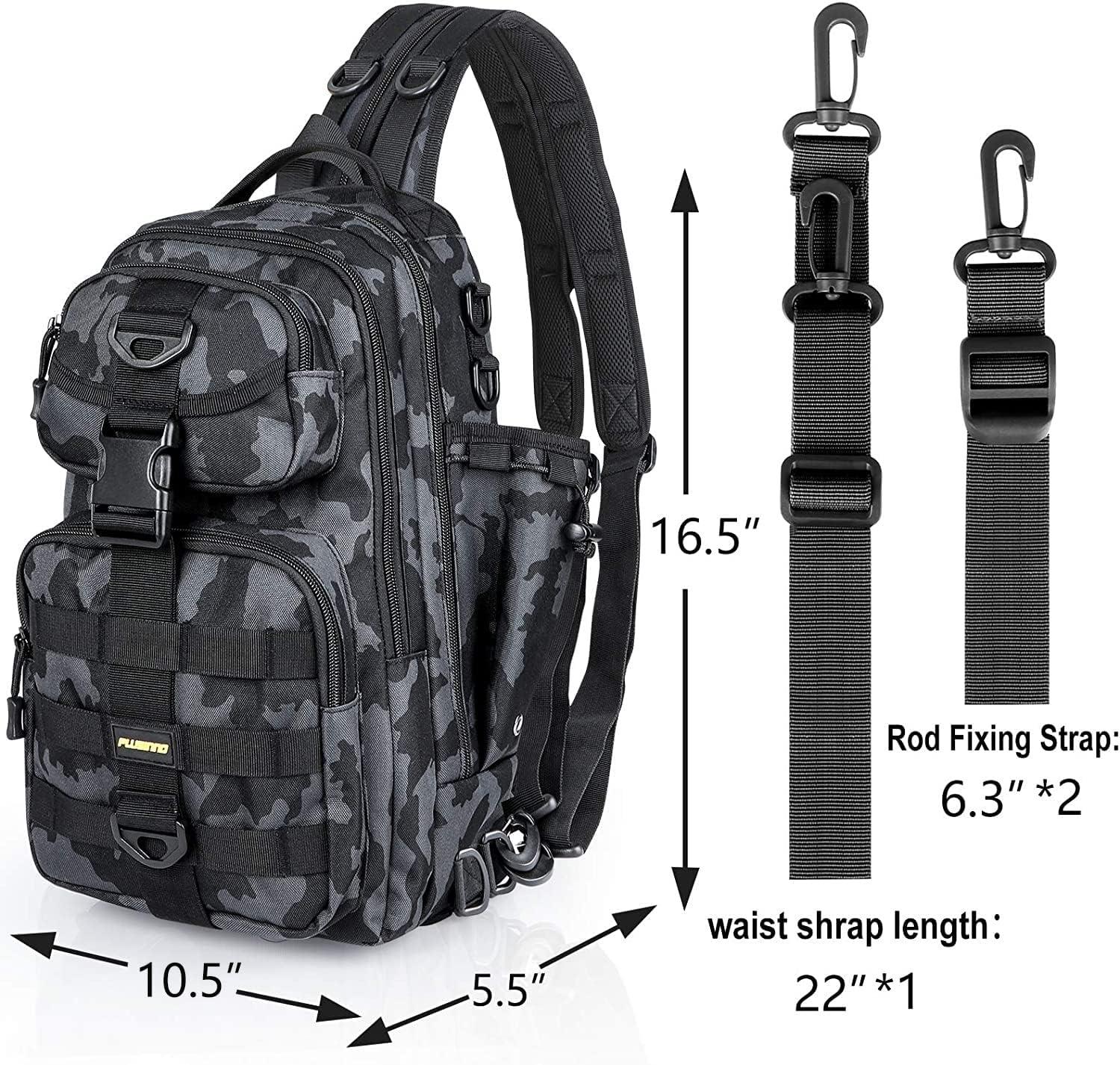 Fishing Backpack Tackle Bag with Rod Holder Waterproof Gear Sling Backpack  Fishing Storage Backpack Fishing Gift for Men and Women for