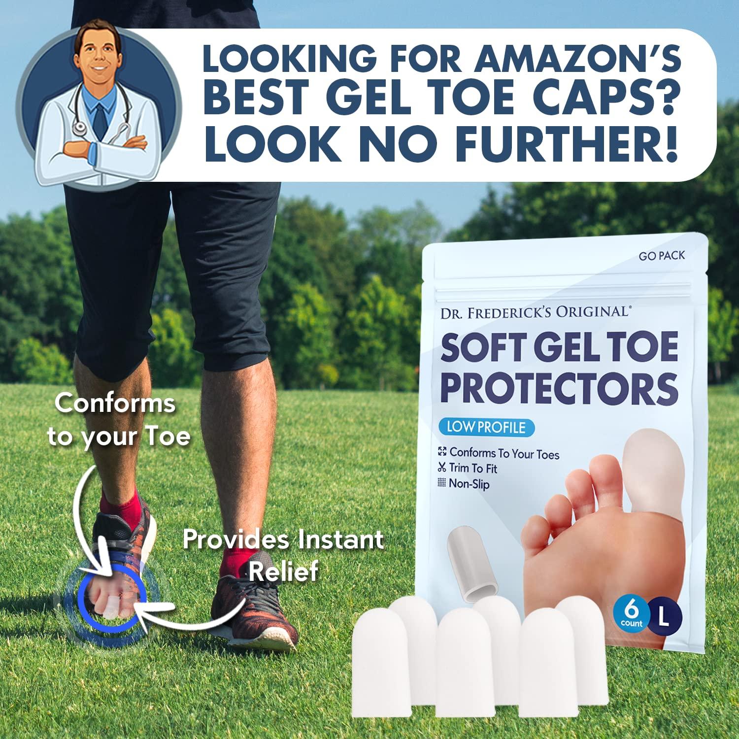Dr. Frederick's Original Gel Toe Caps 6 Pieces Big Toe Guards for Protection of Ingrown